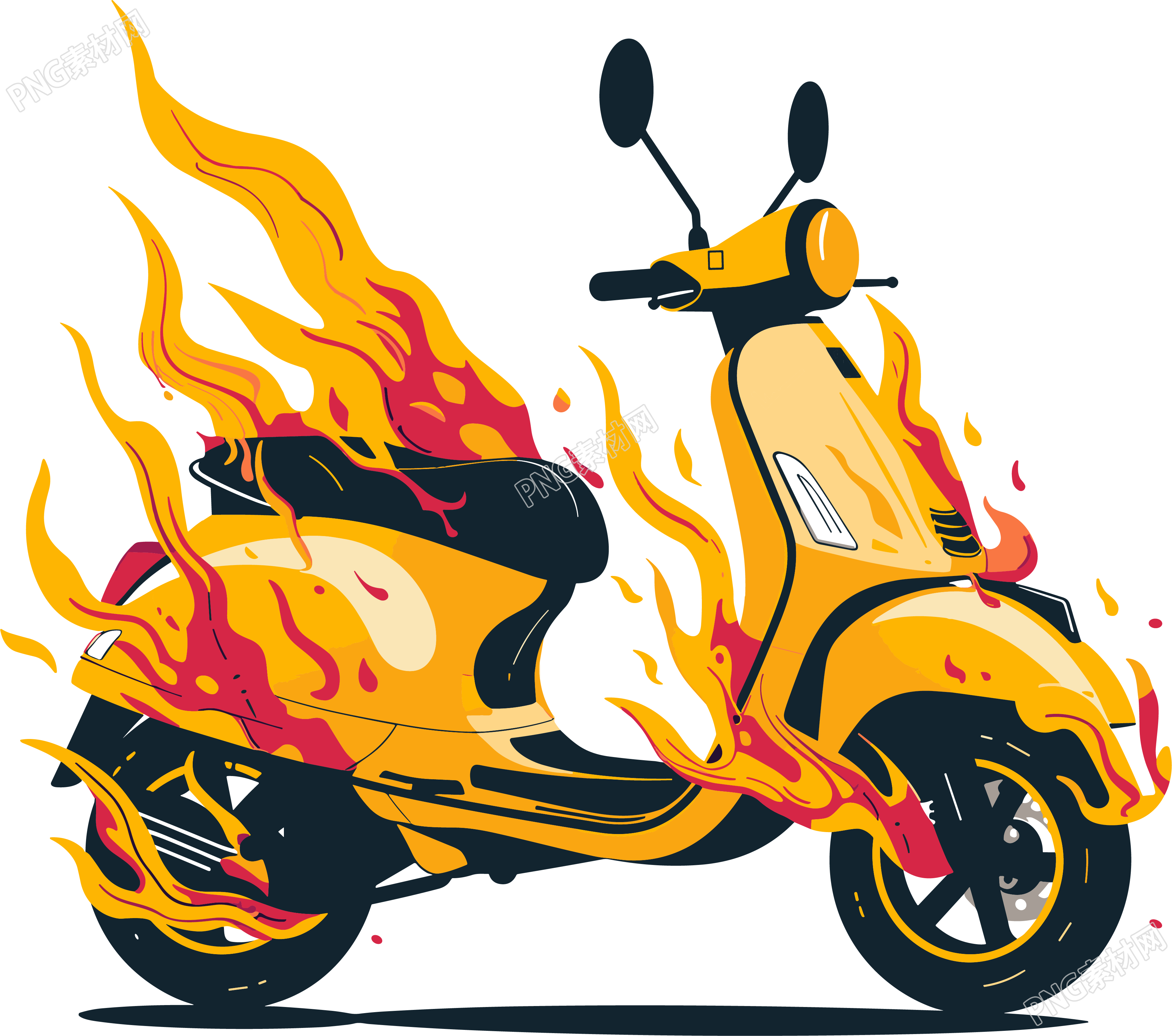 電動車著火事故插畫