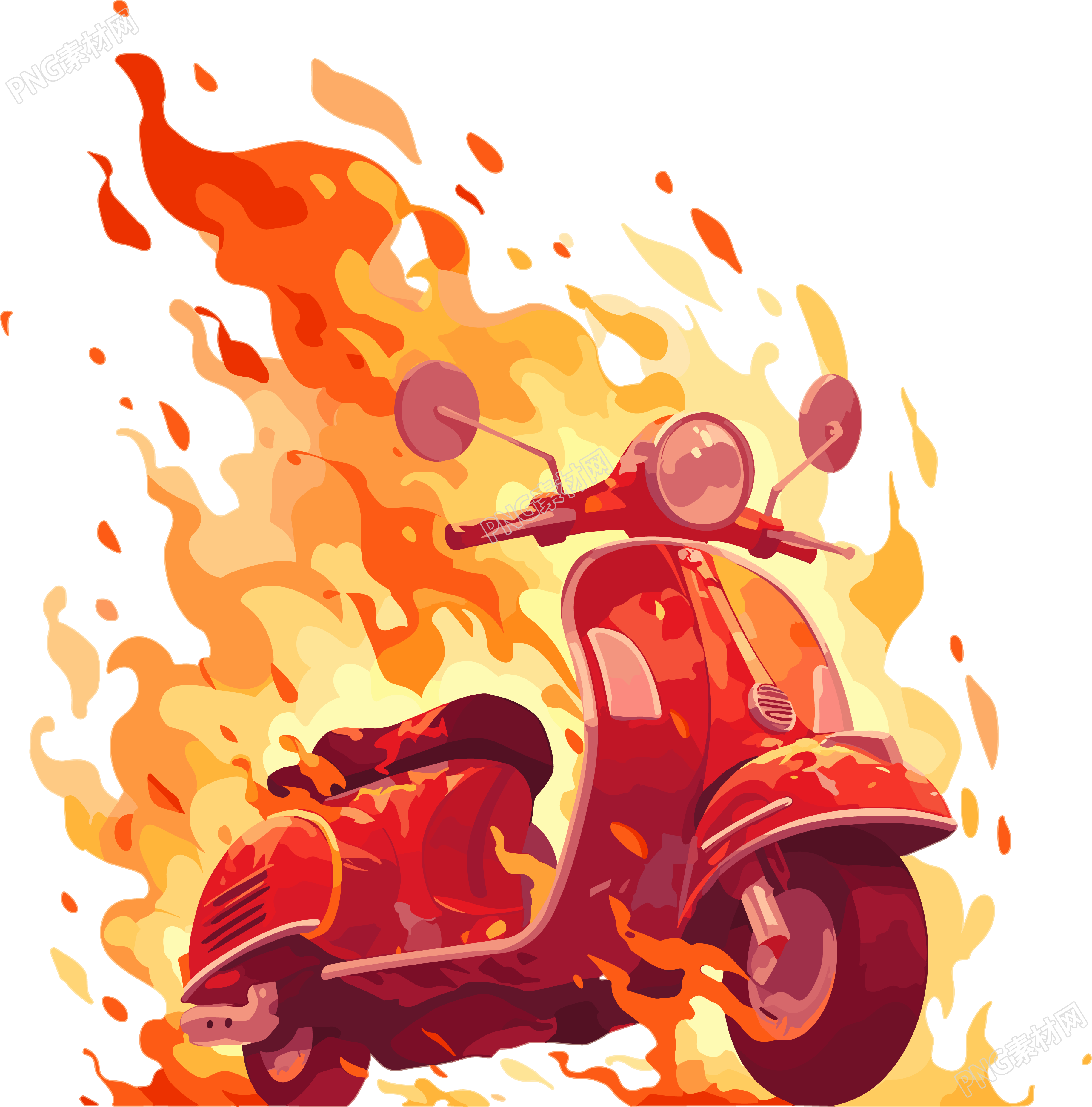 電動車著火圖形素材