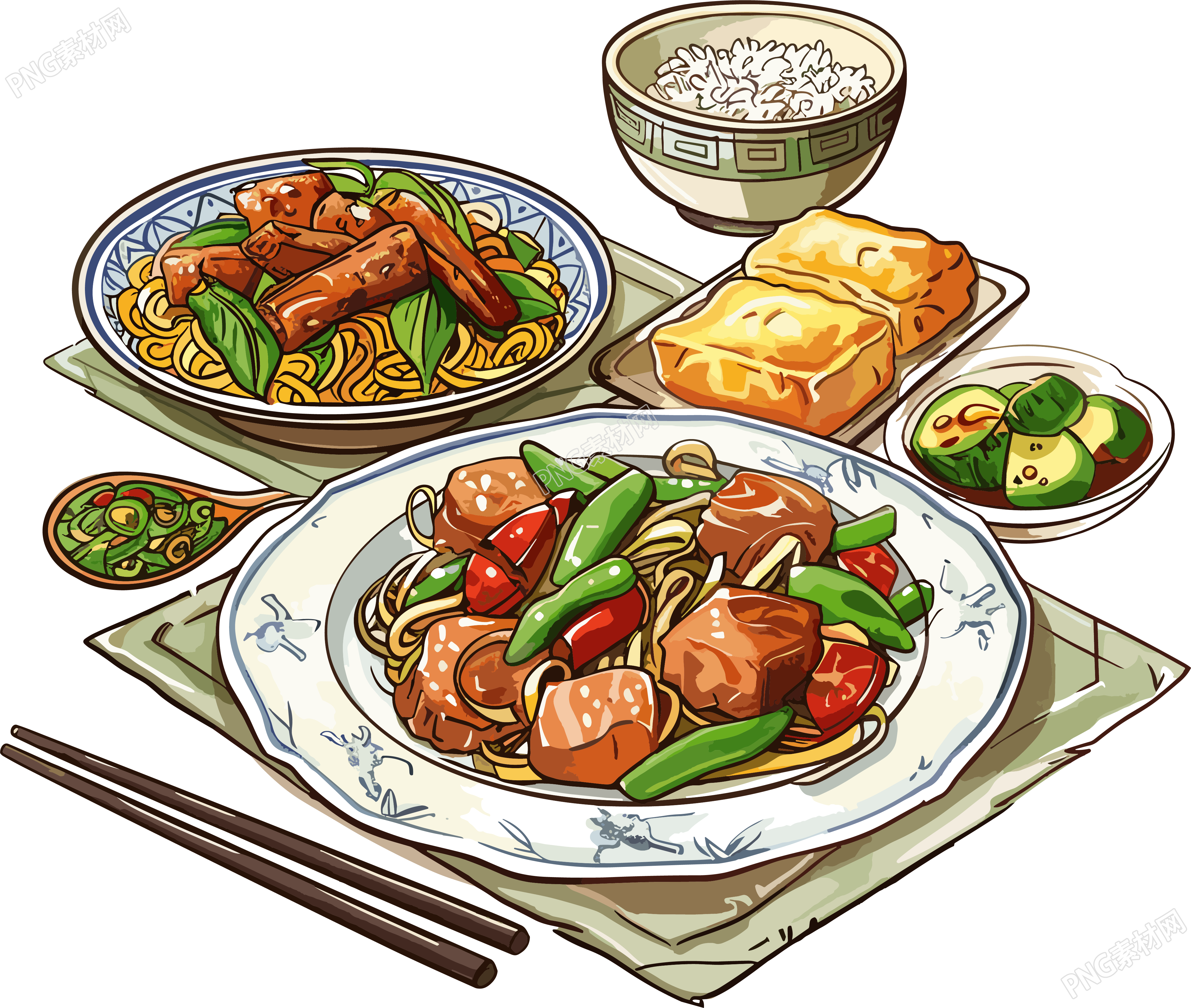 卡通午餐可商用素材