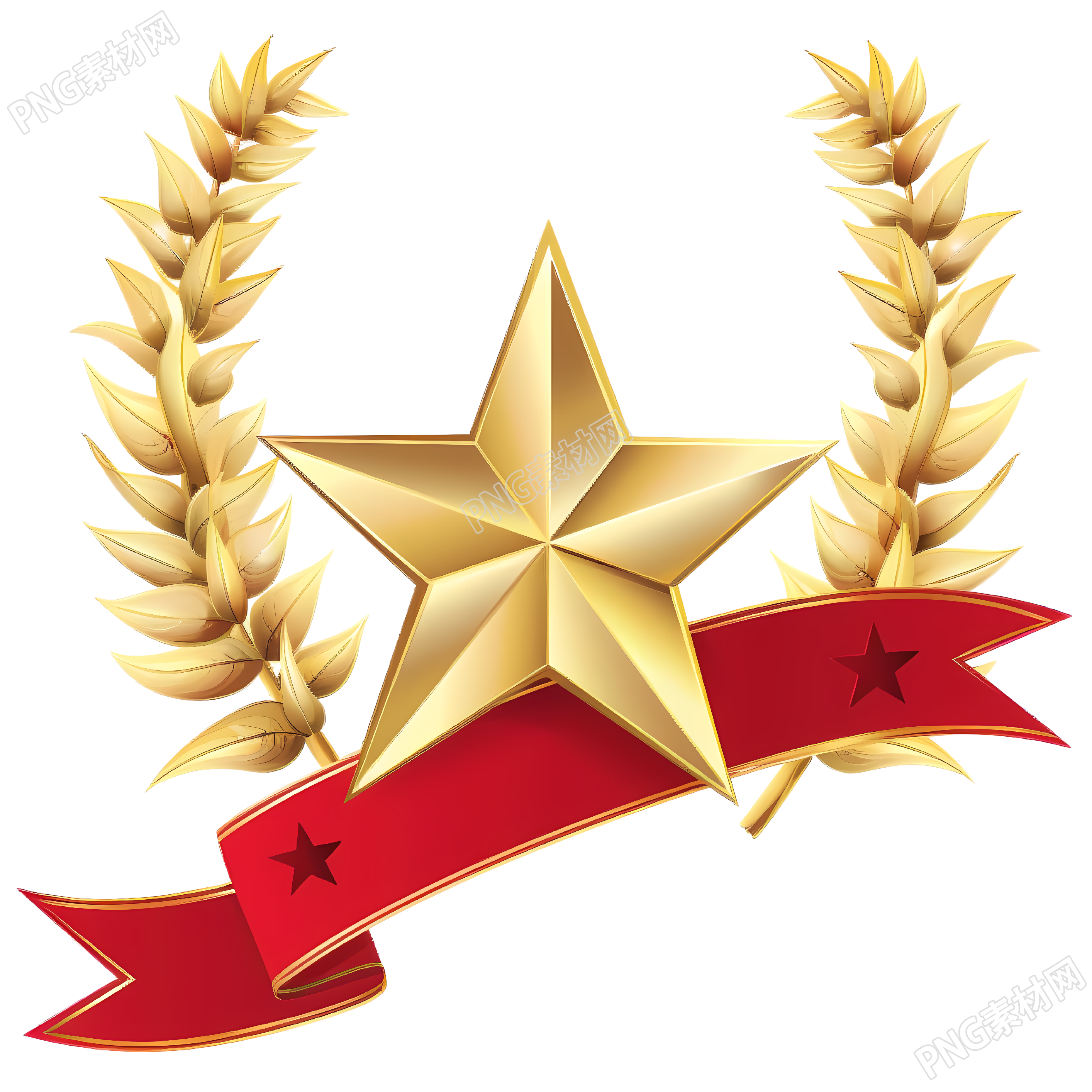 五角星徽章图形素材