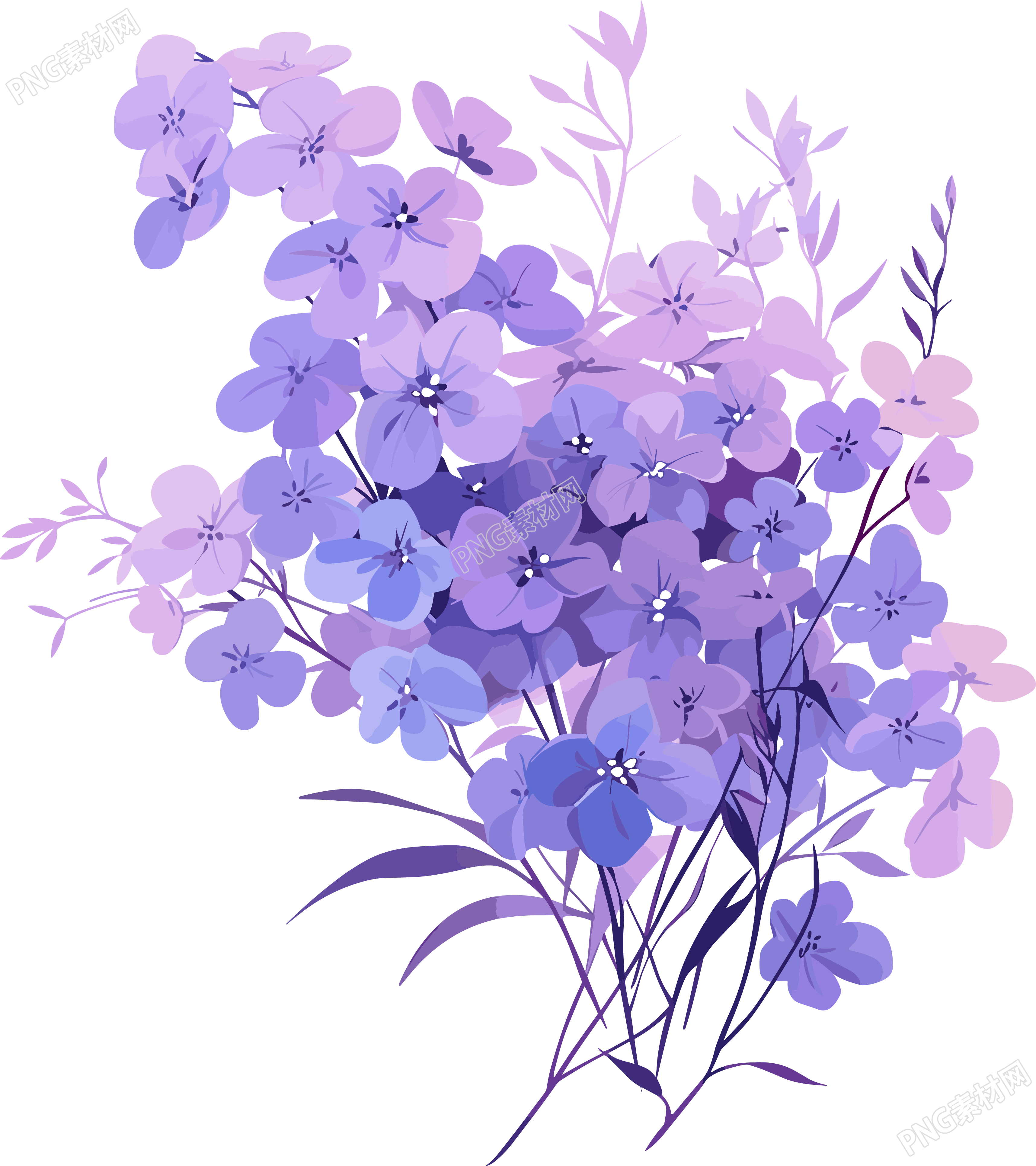 简约花卉紫色小花素材