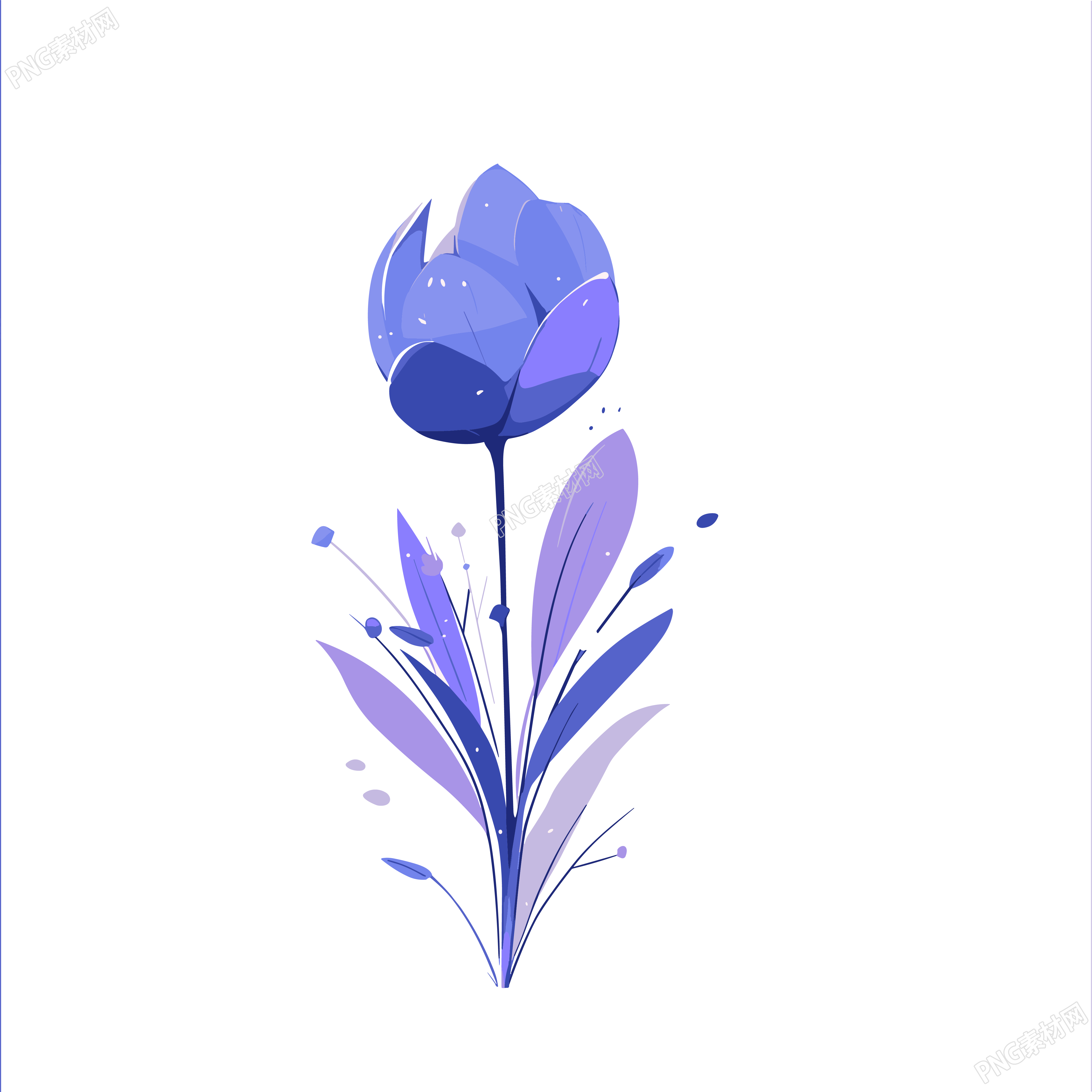 简约花卉干净插图