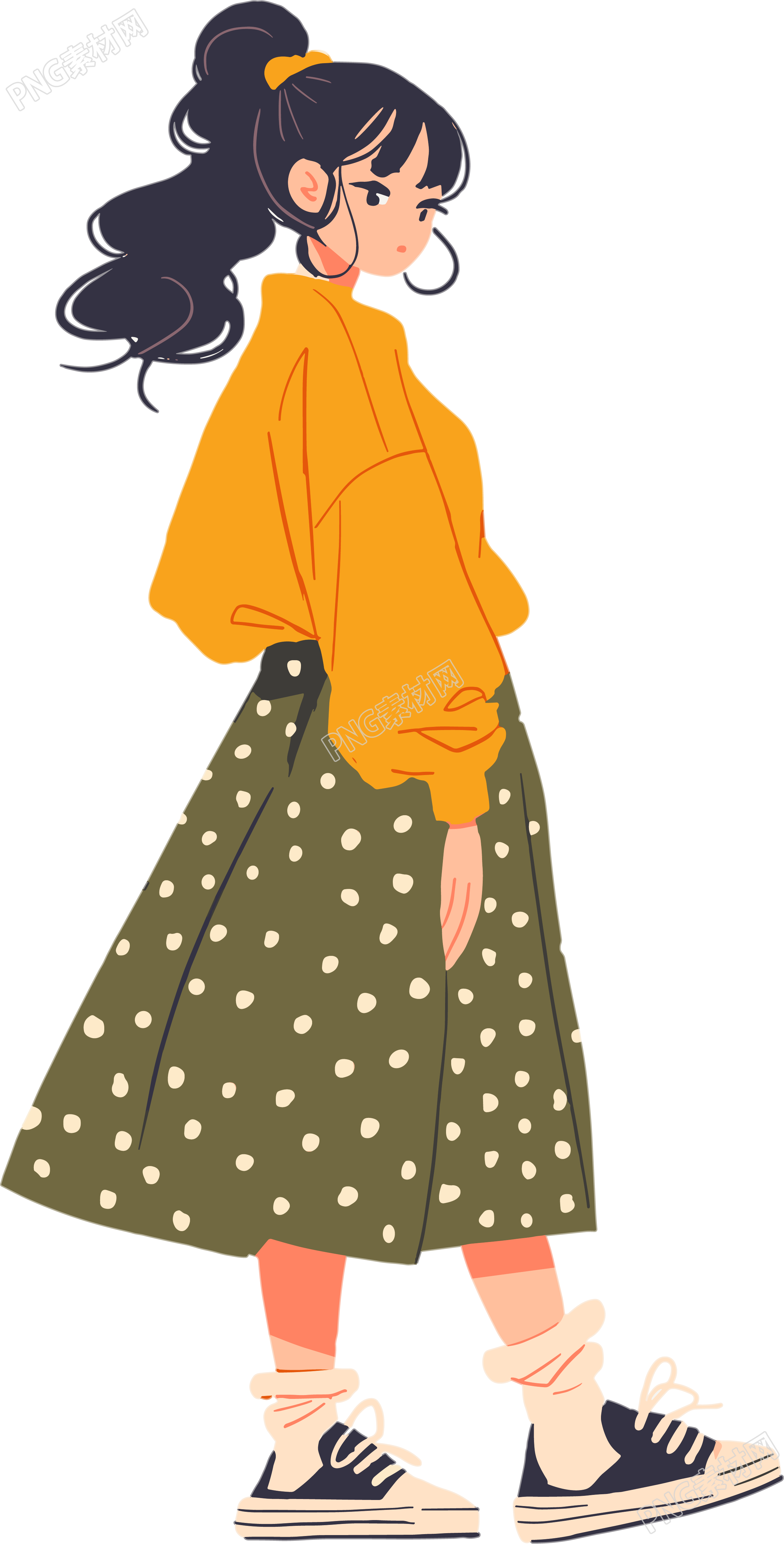 动漫人物夏日时装插画