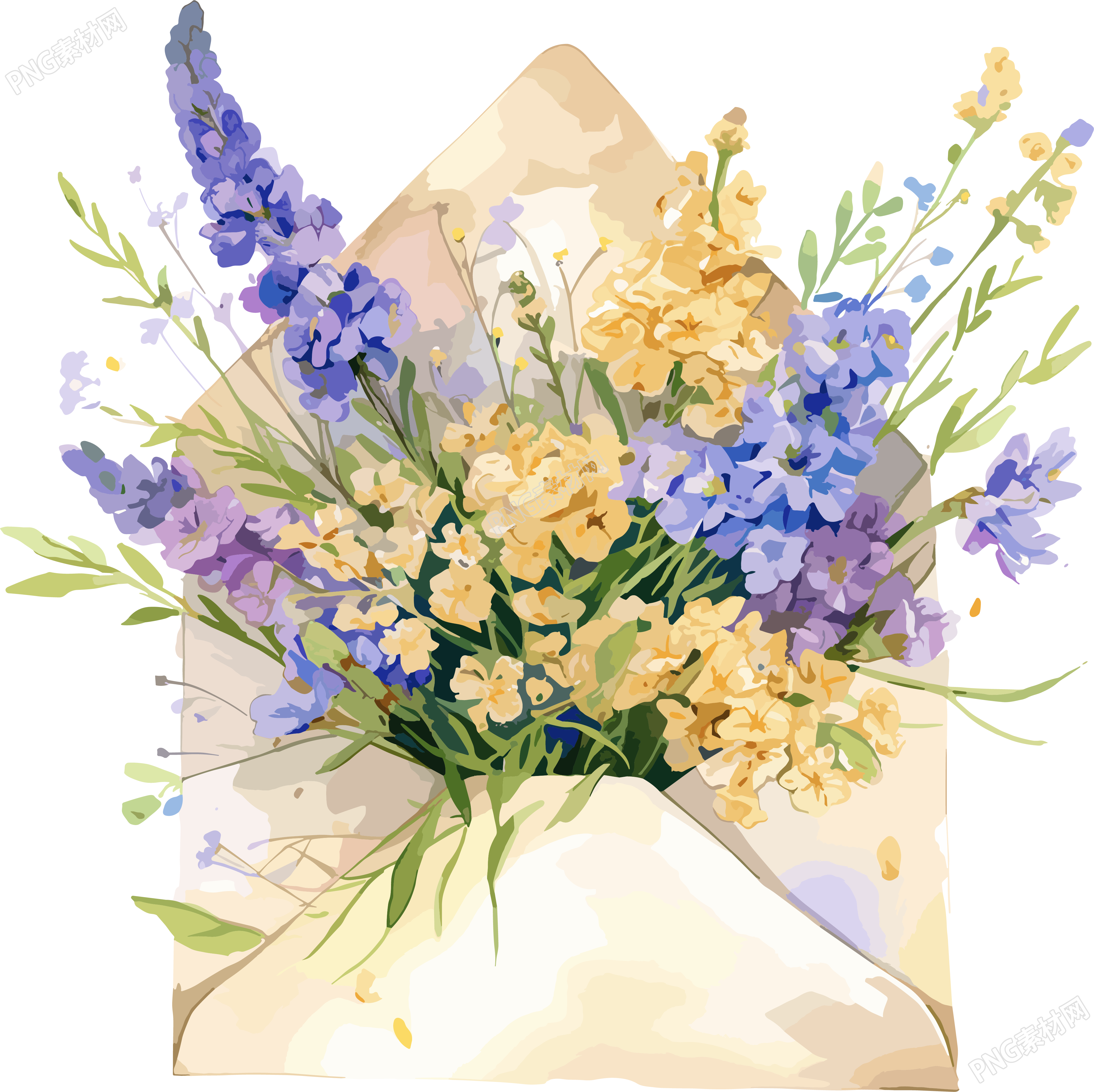 鲜花贺卡高清插画