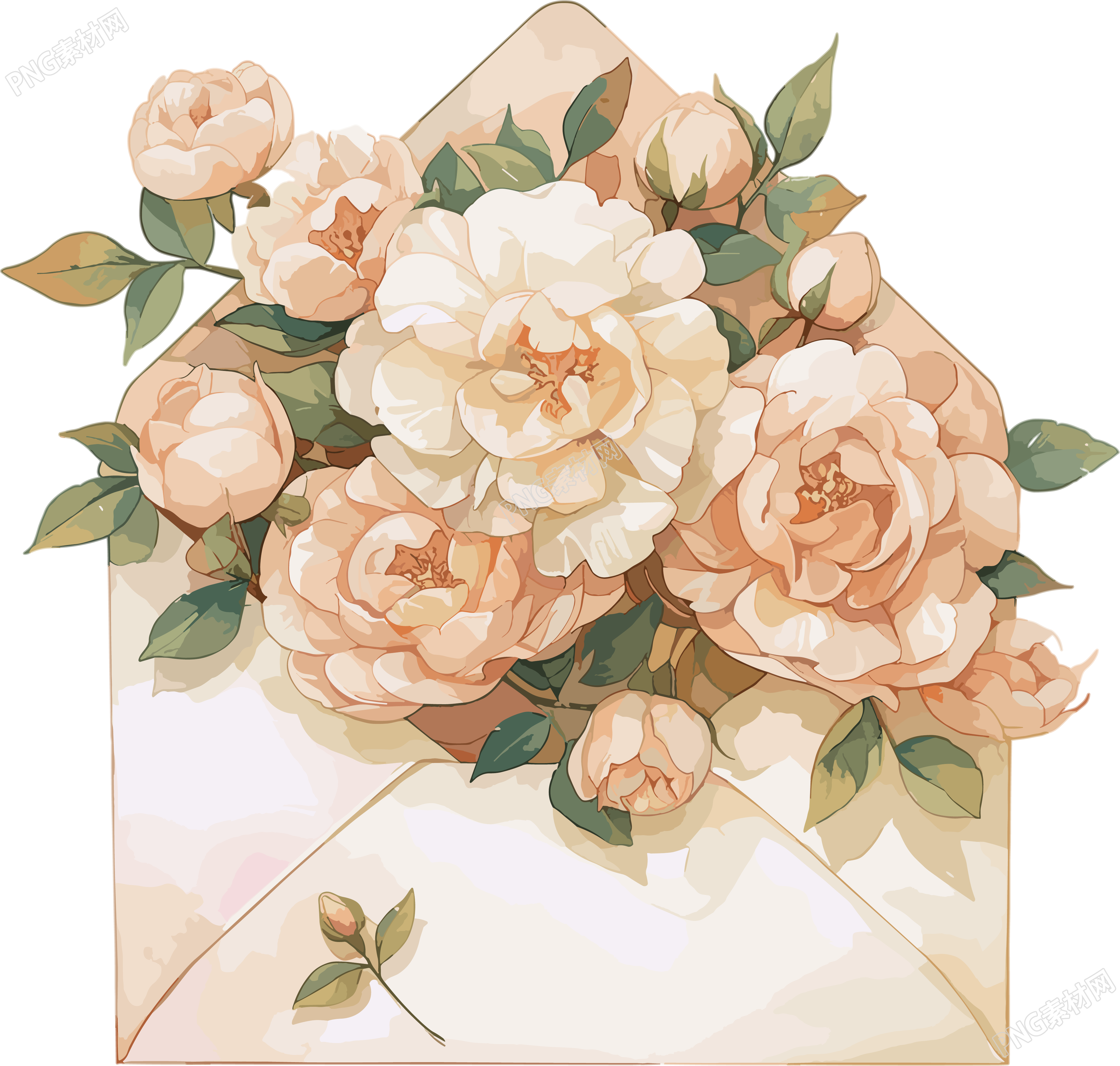 鲜花贺卡简约插画