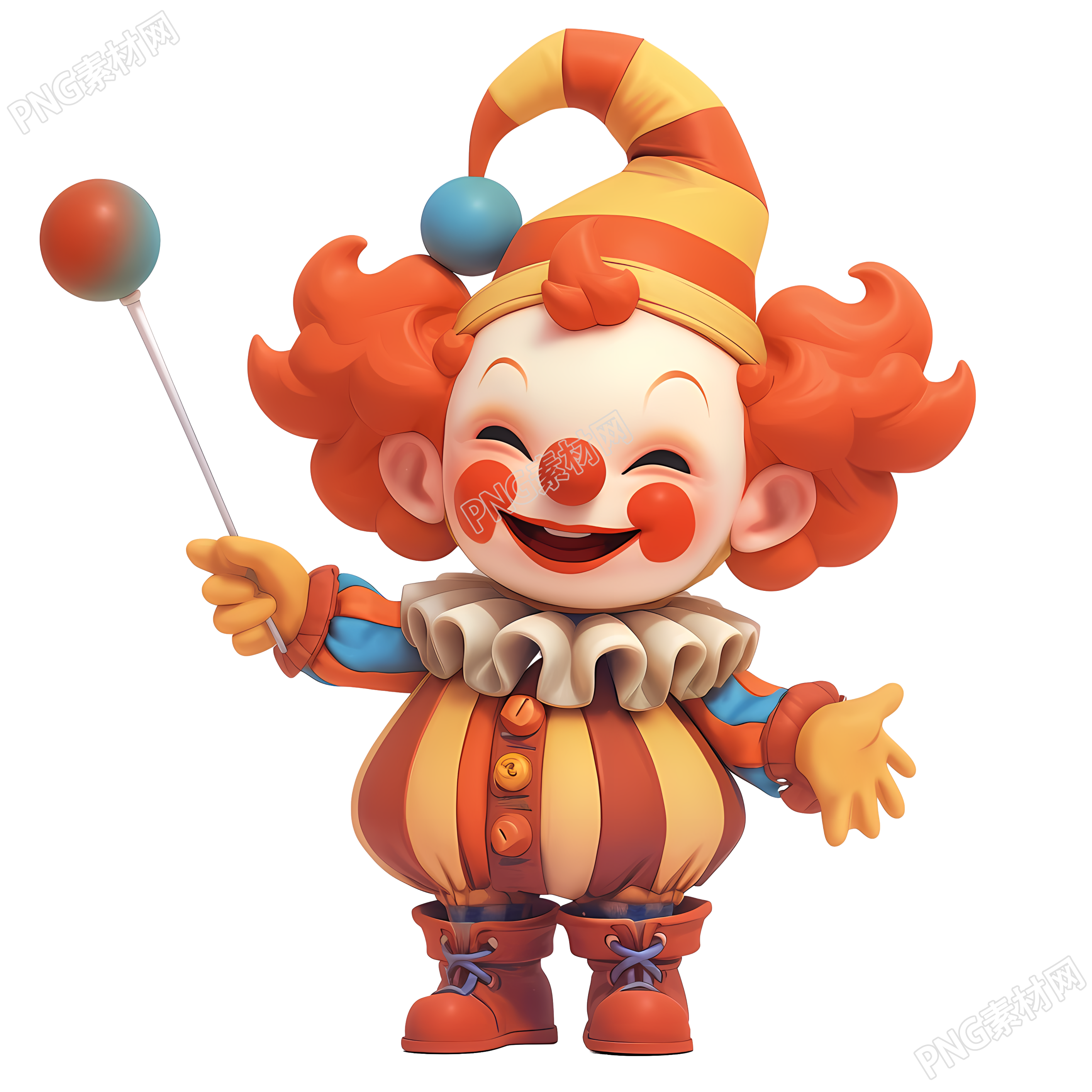 3D小丑商用创意插图