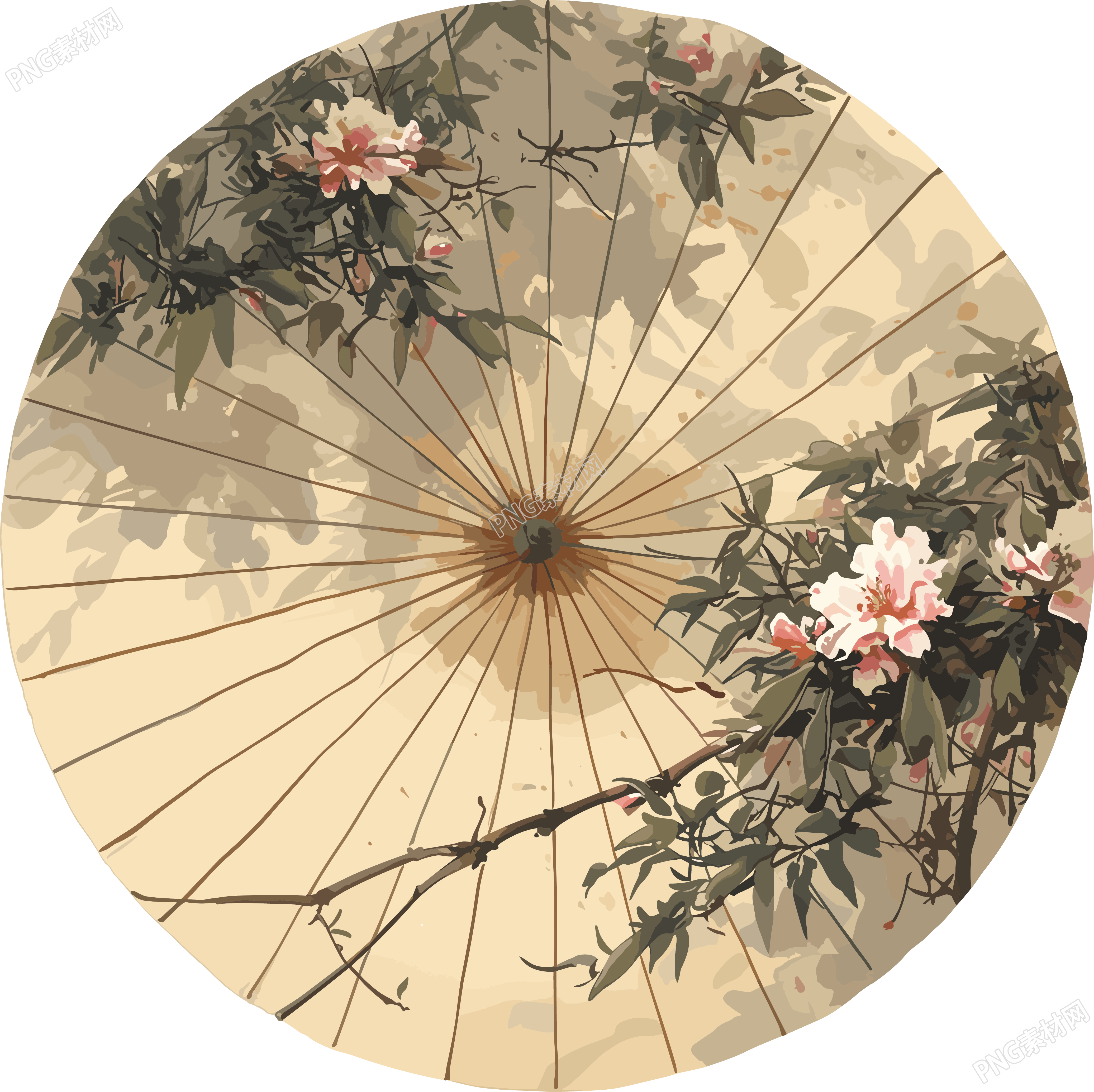 油纸伞创意插画