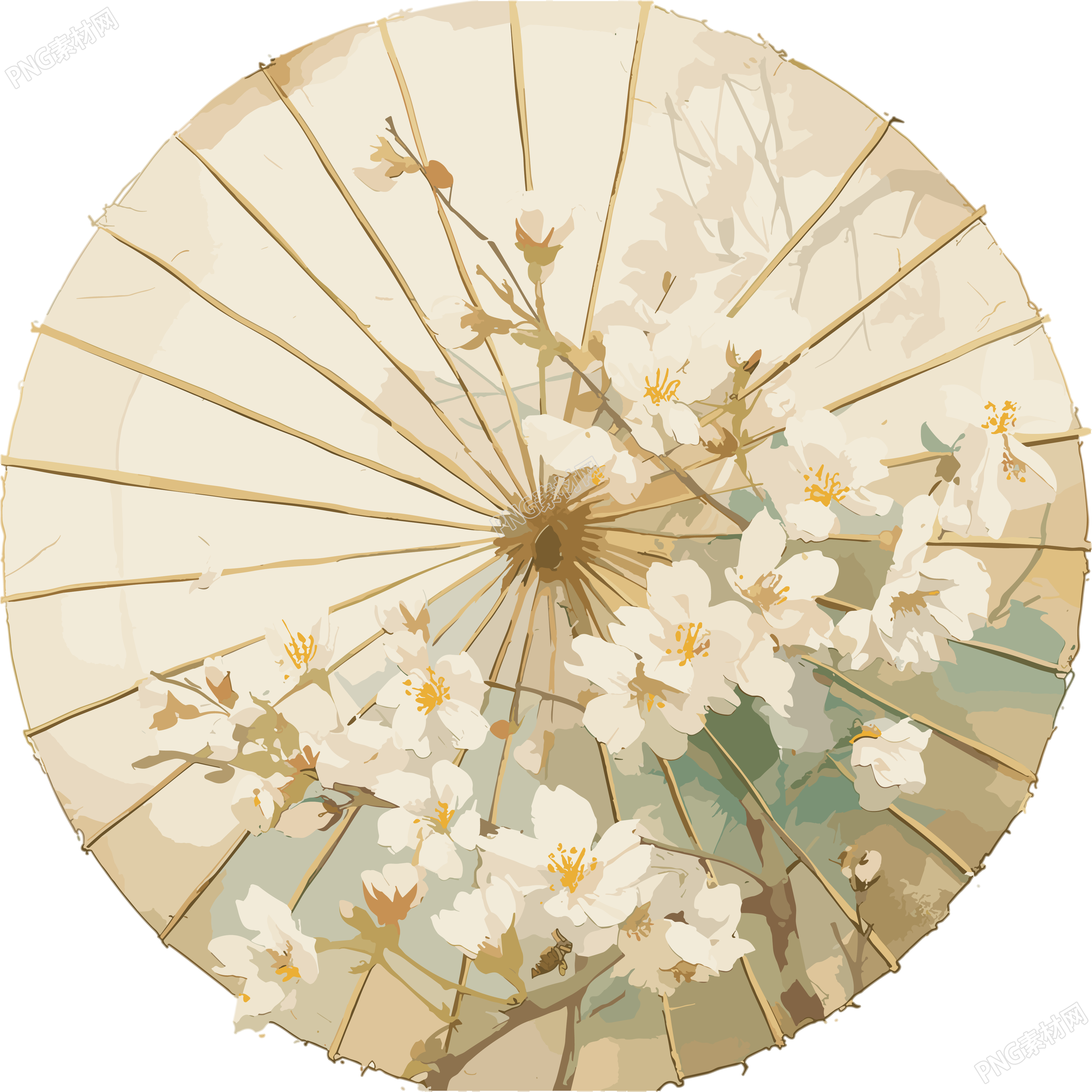 油纸伞可商用插画