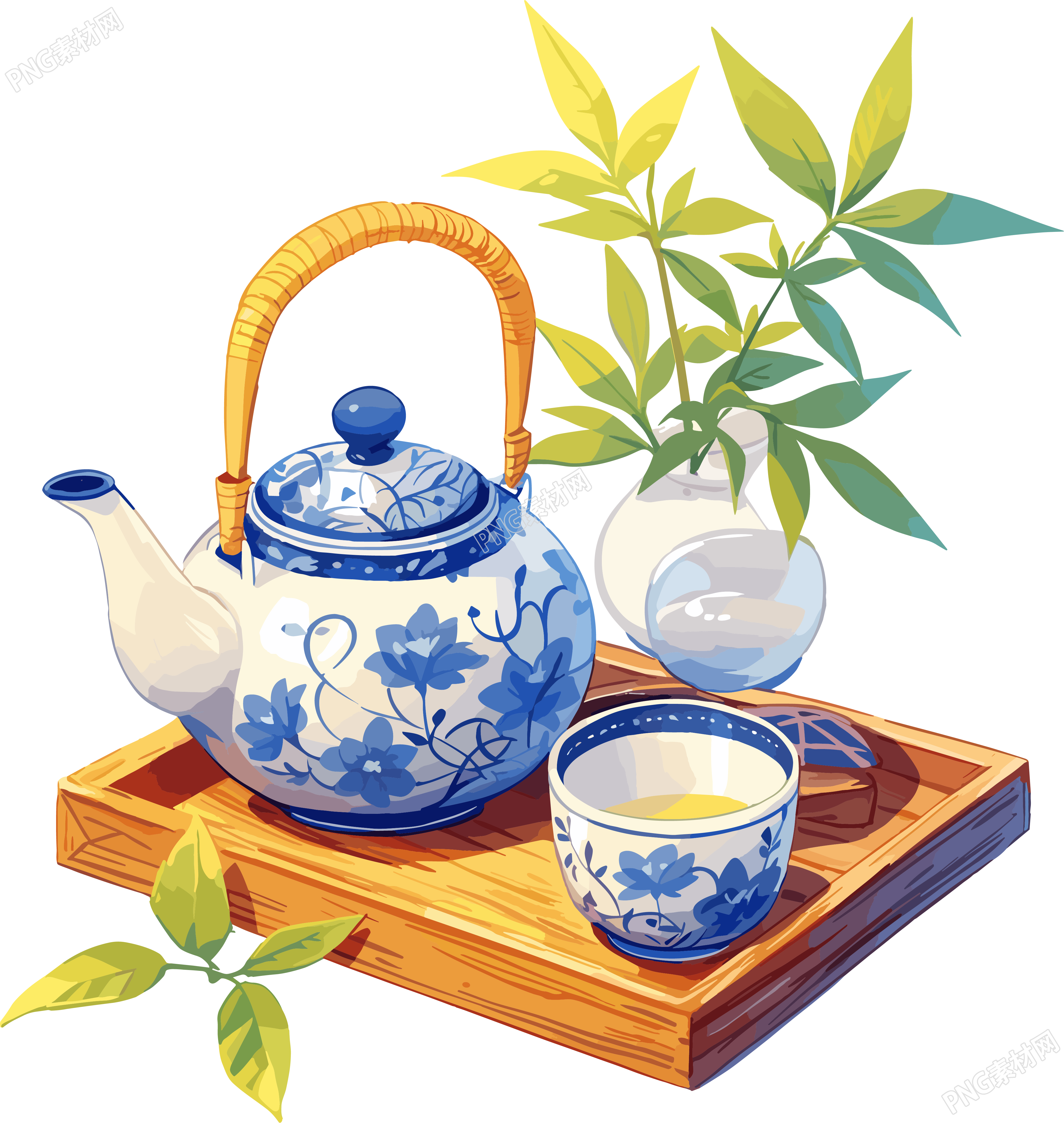 清茶唯美茶具插图