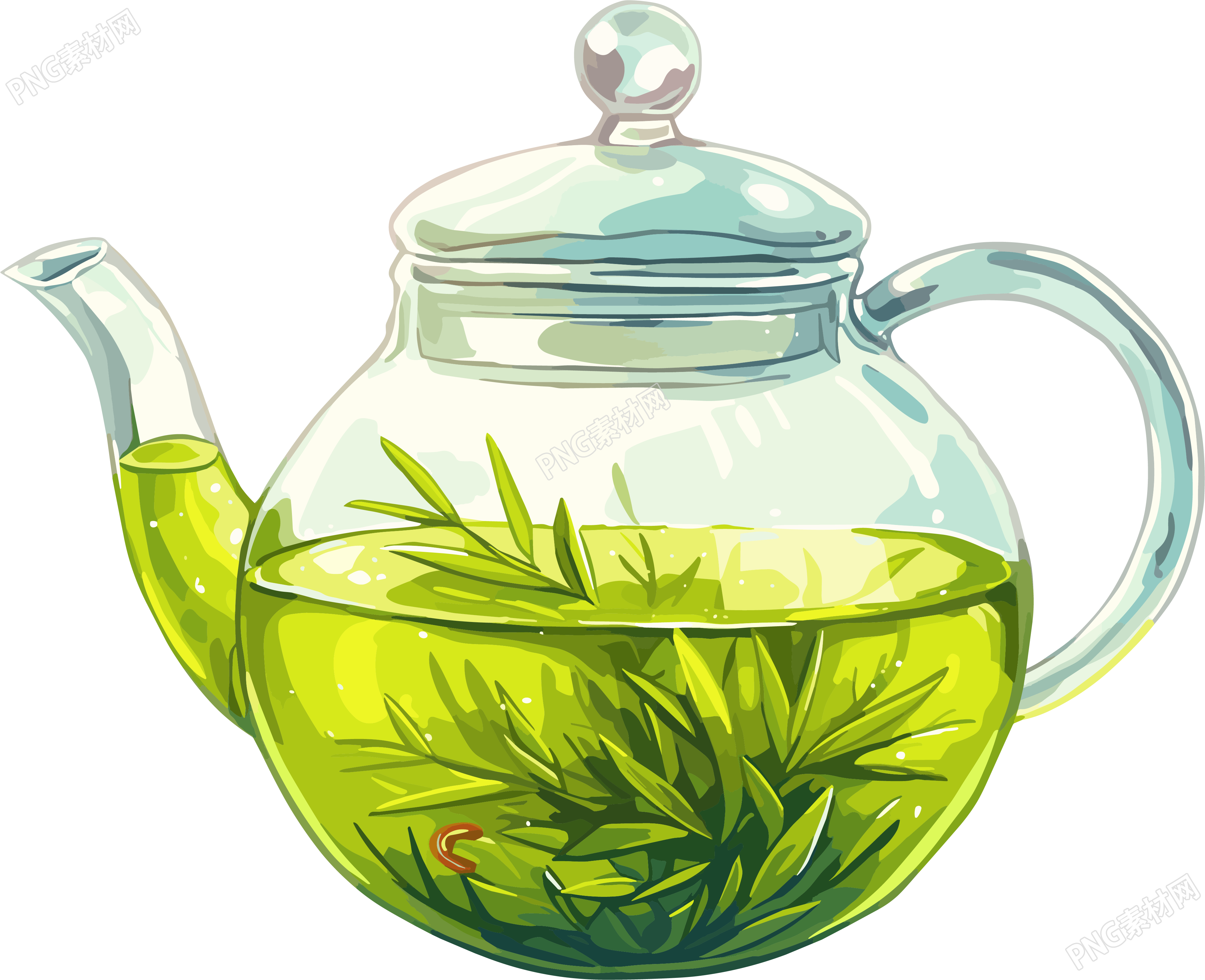 清茶绿茶插画