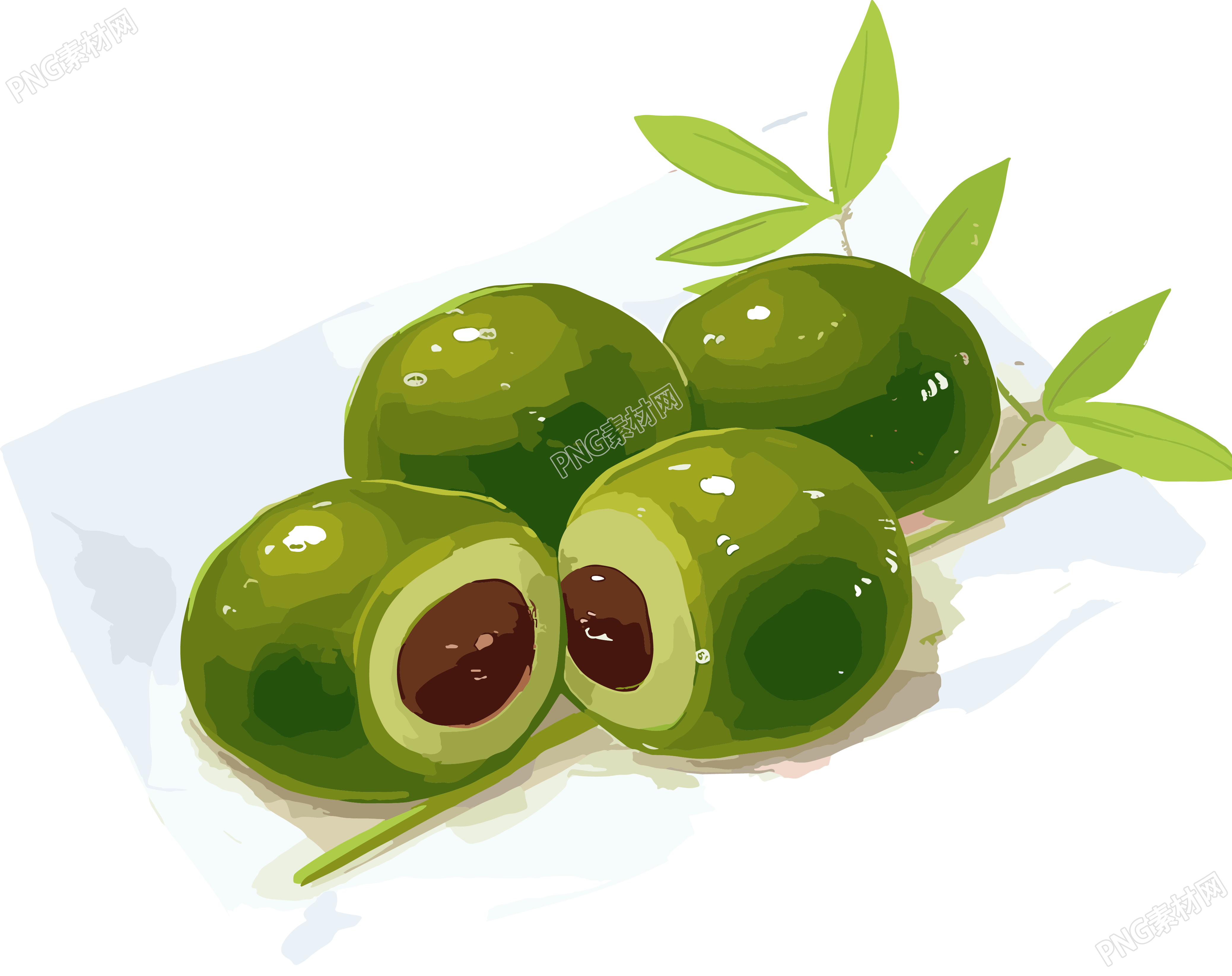 青团麻薯插画