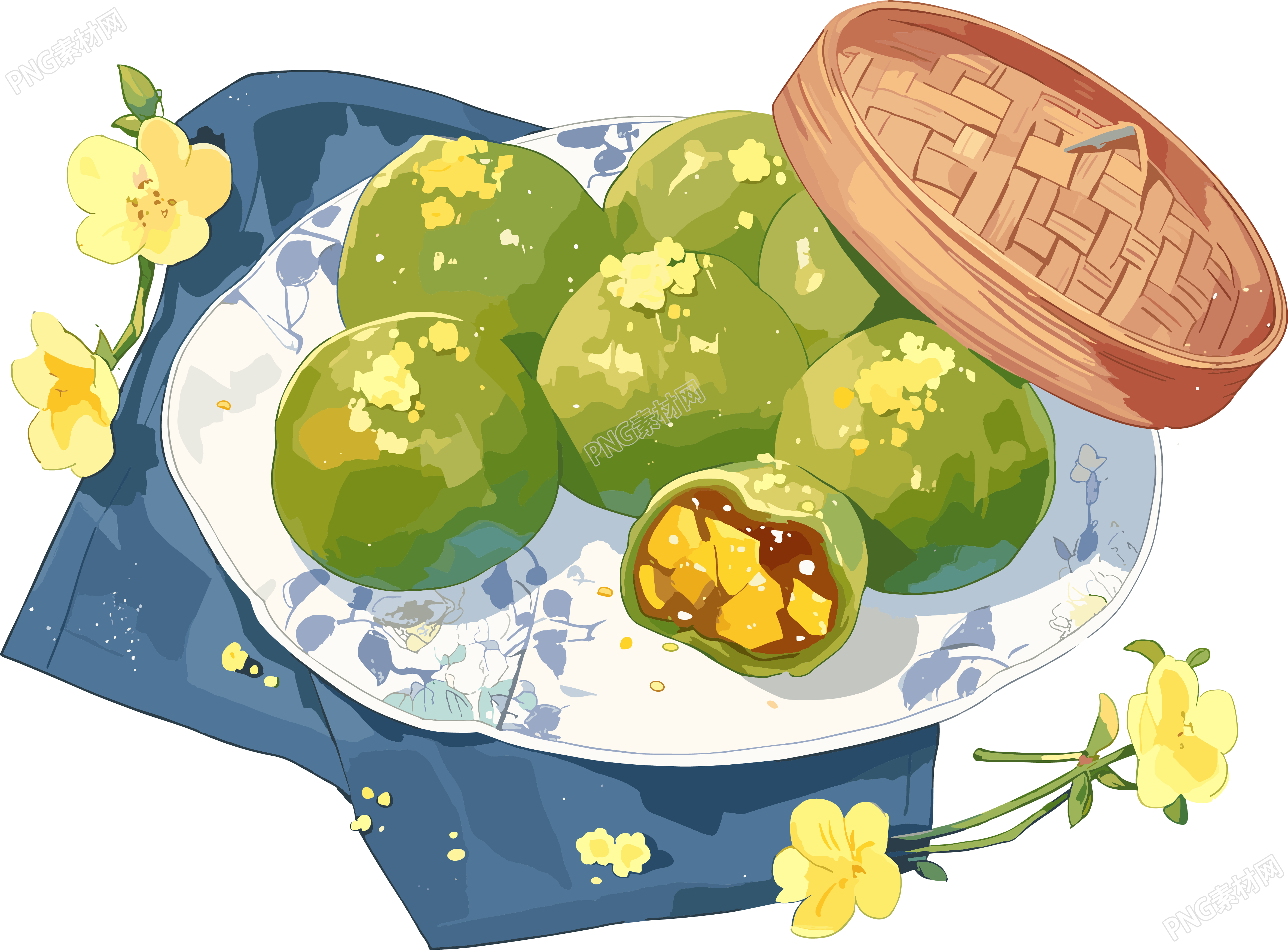 青团精美插图