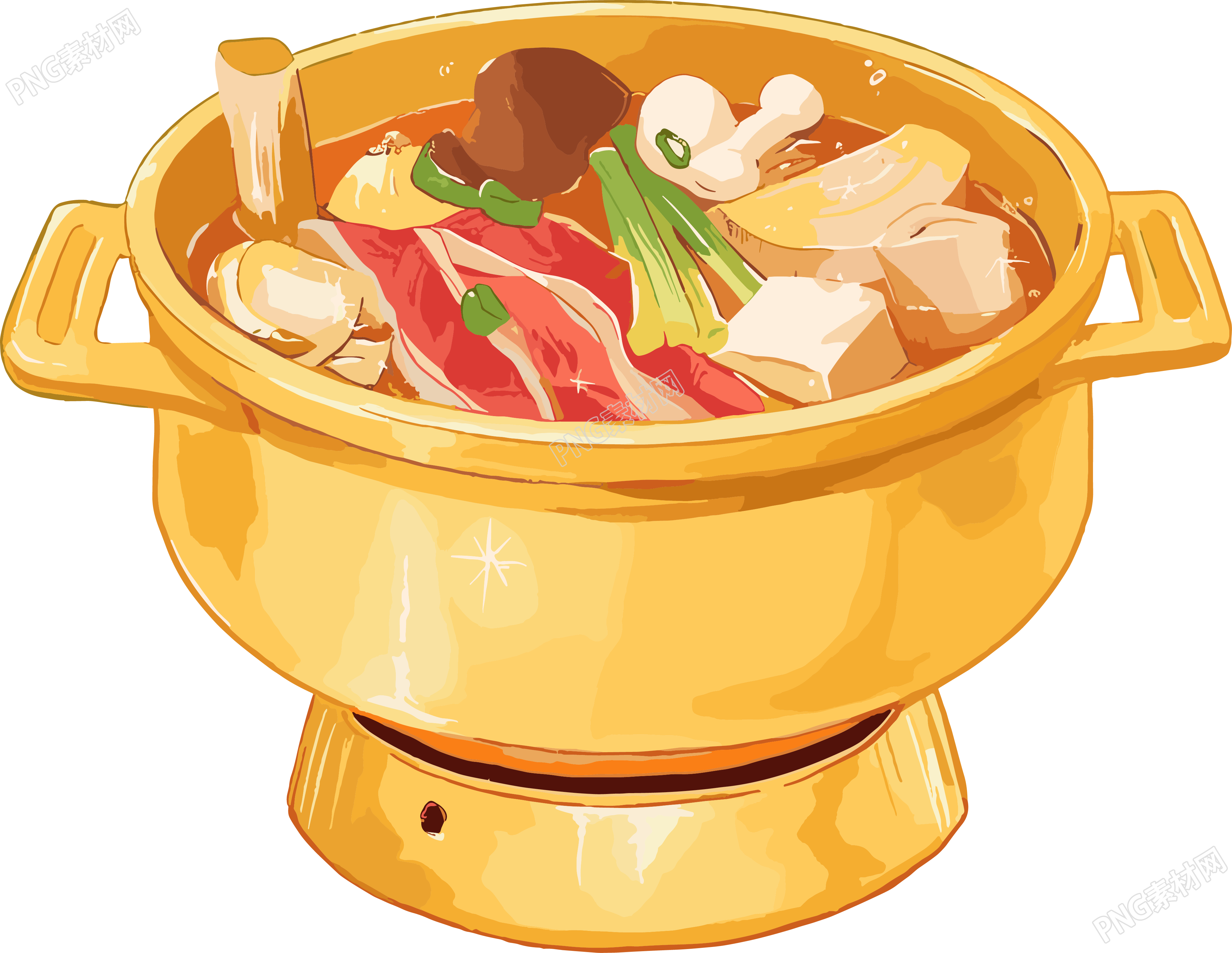 铜火锅可商用插画