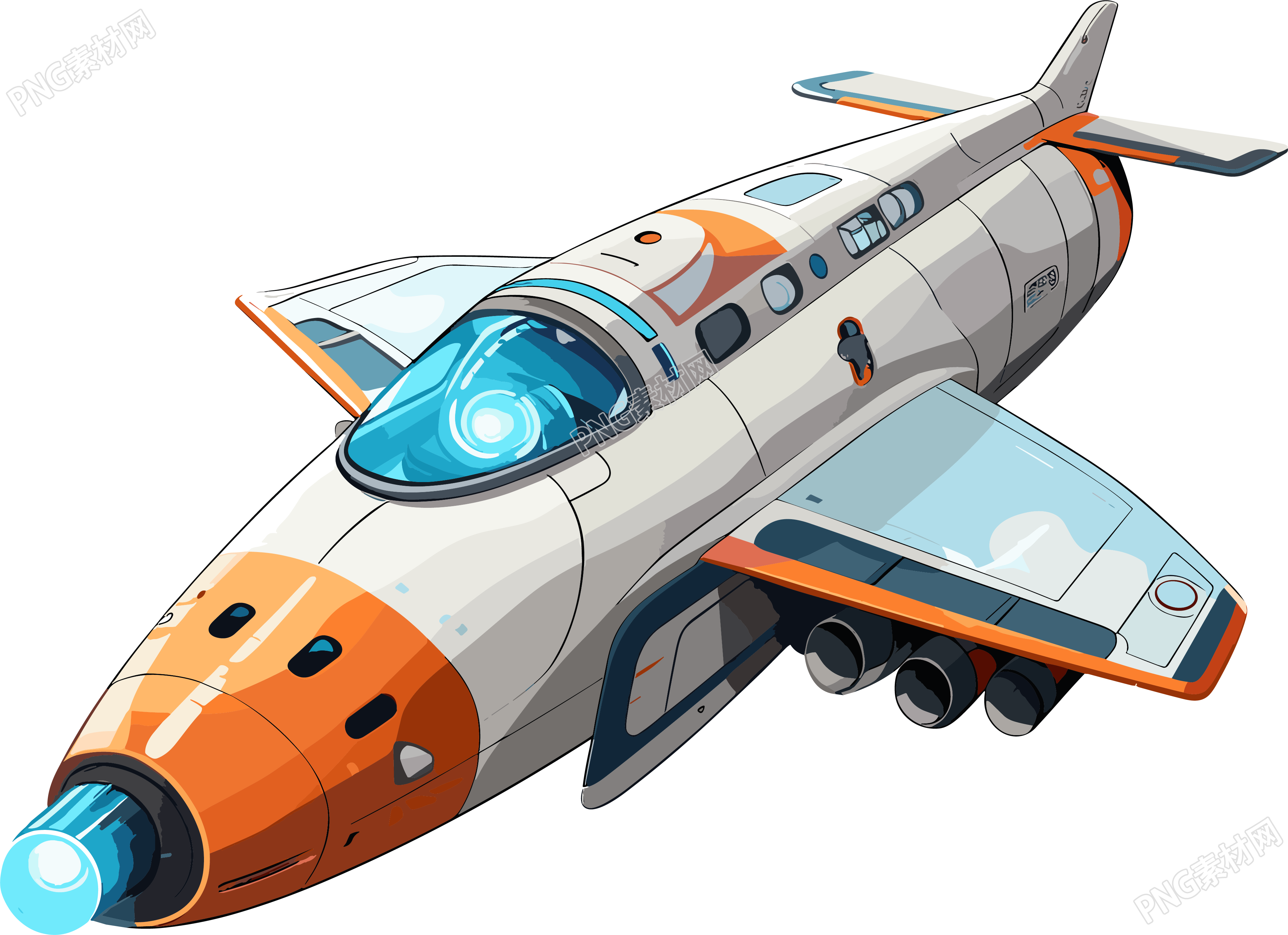 航空飞船插画素材
