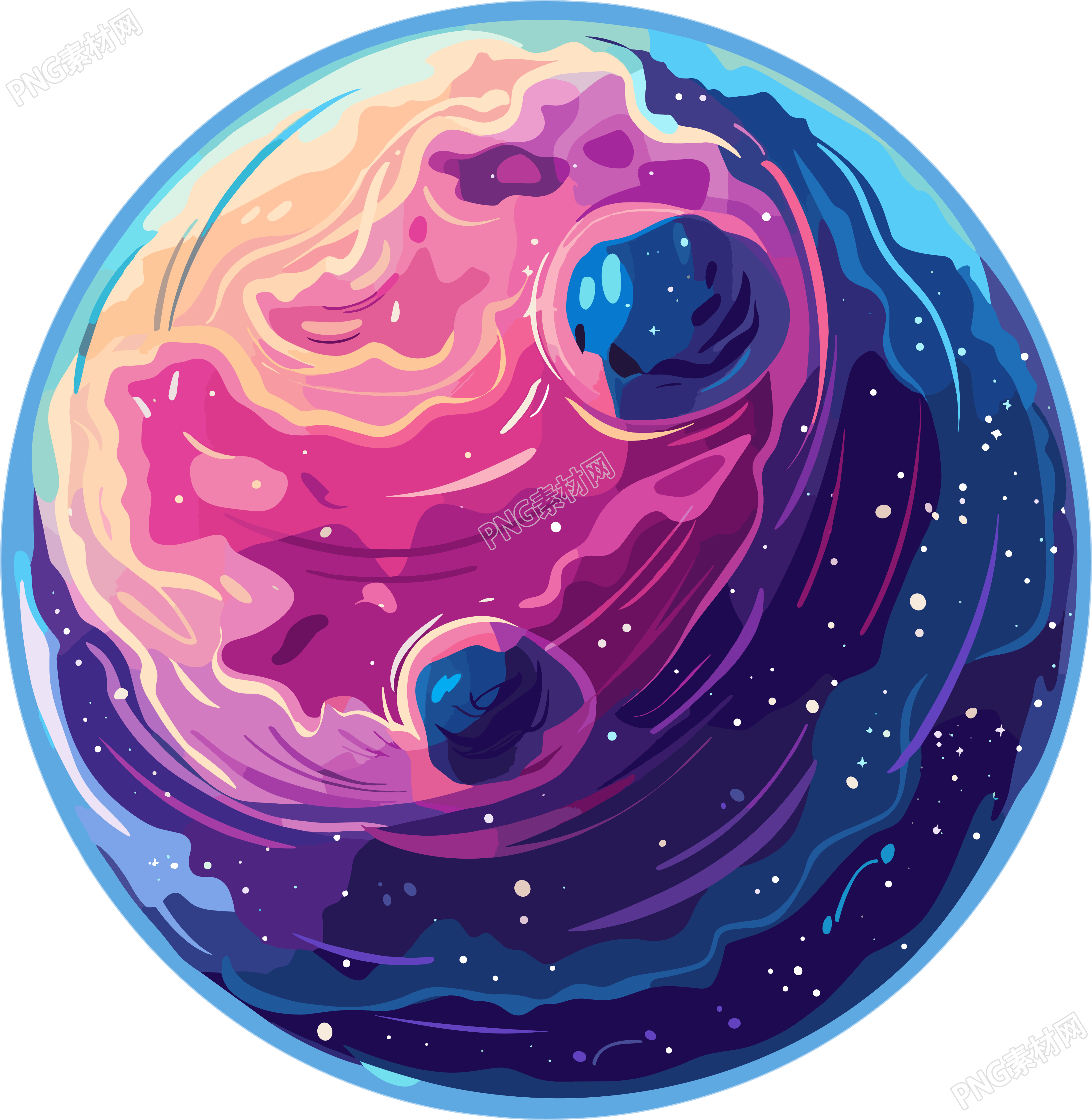 外太空星球平面设计素材