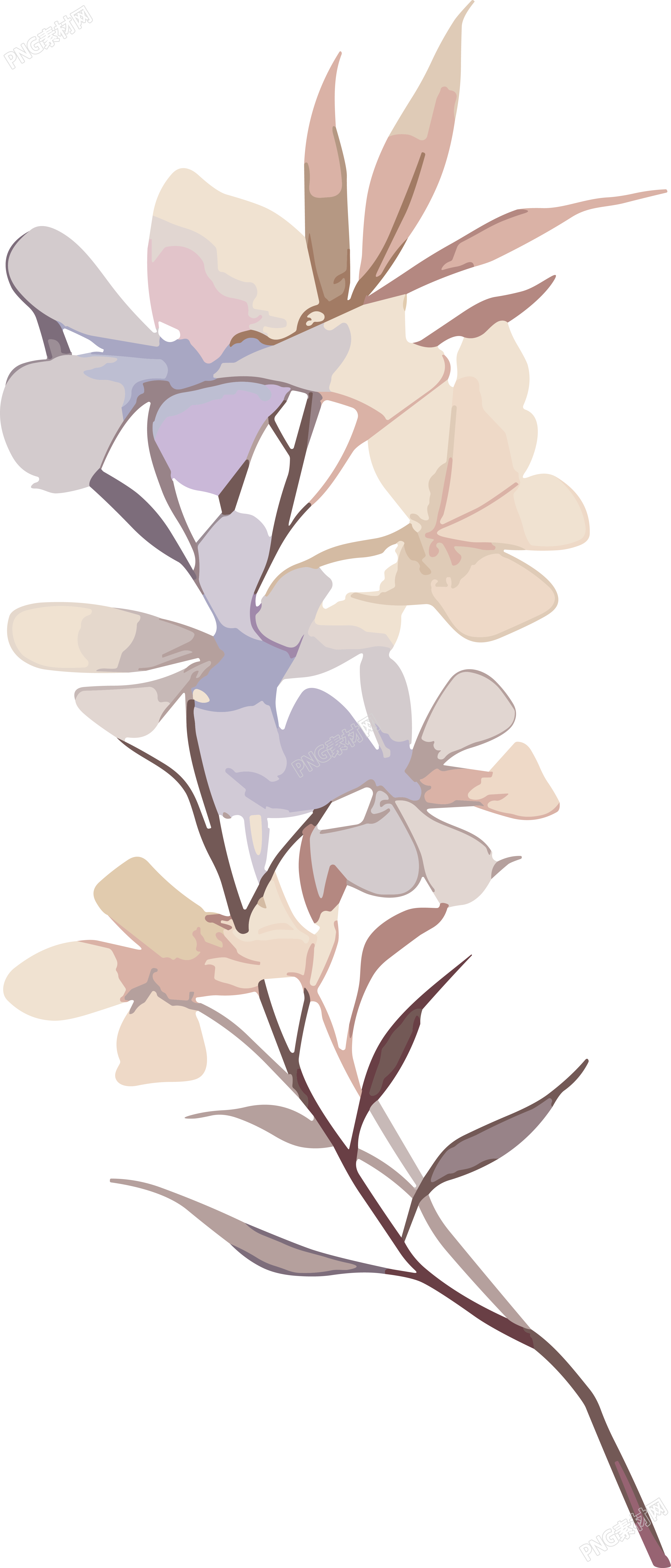 花卉贴纸手账插画