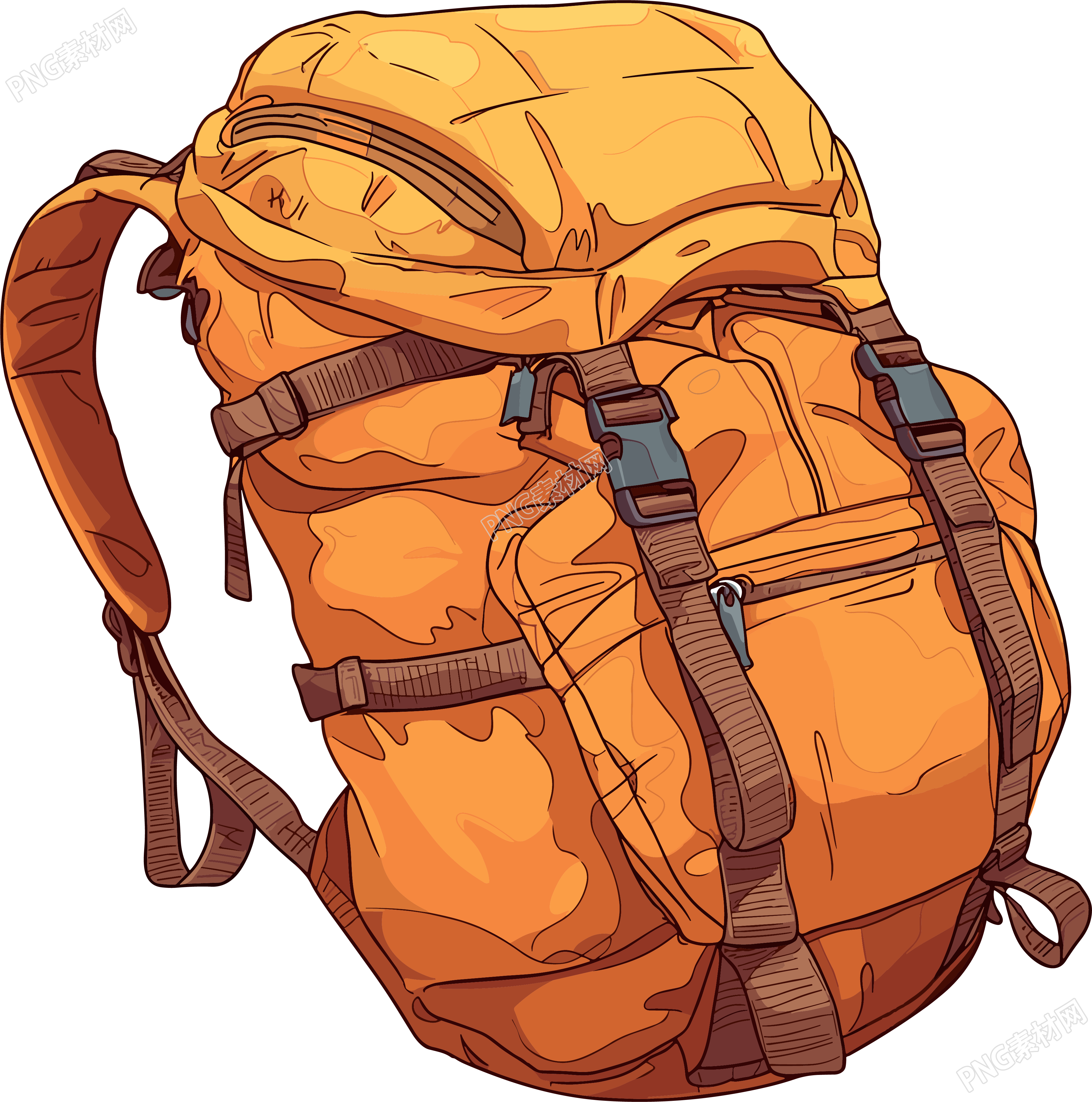 探险登山包矢量插图