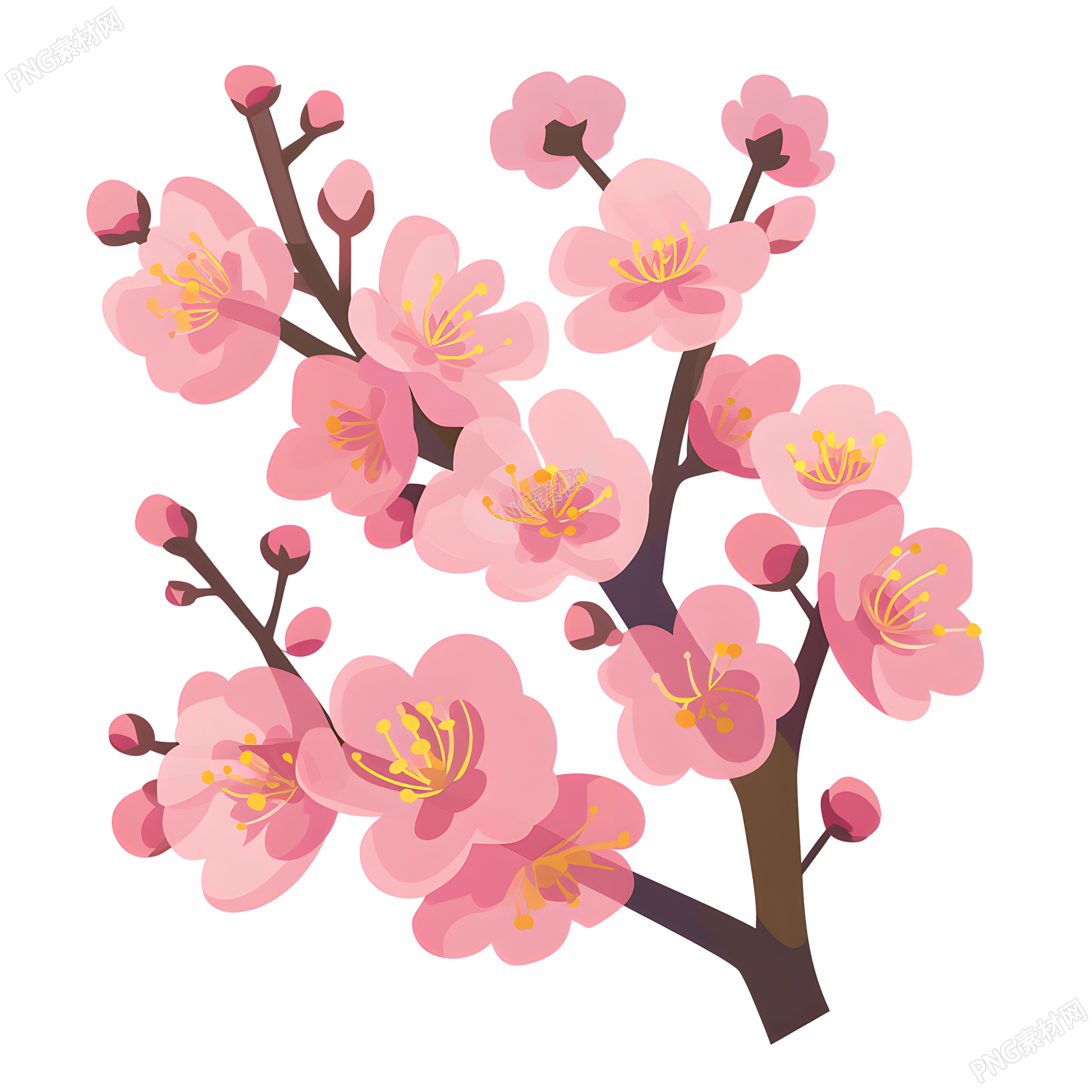桃花插画素材