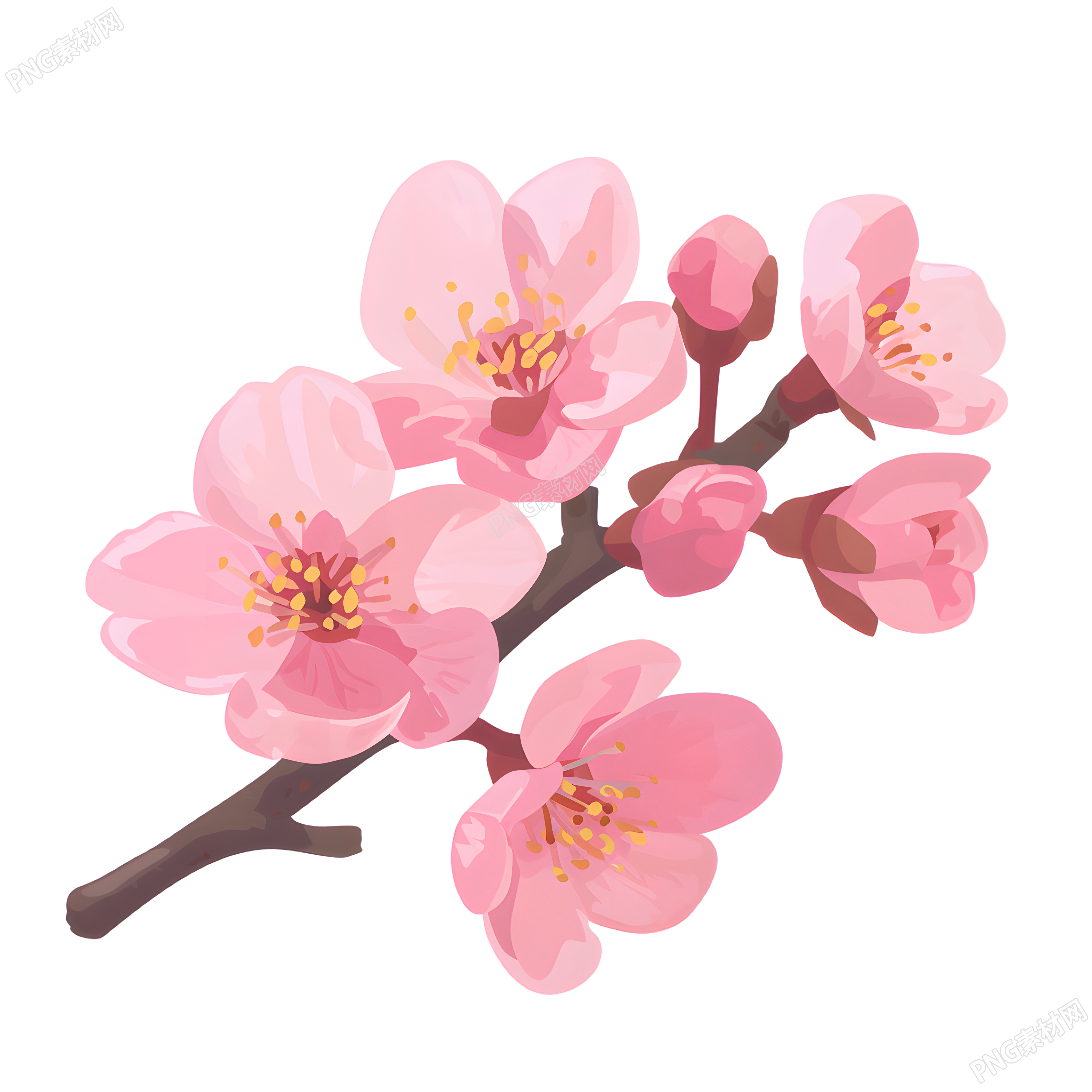 桃花美丽插图
