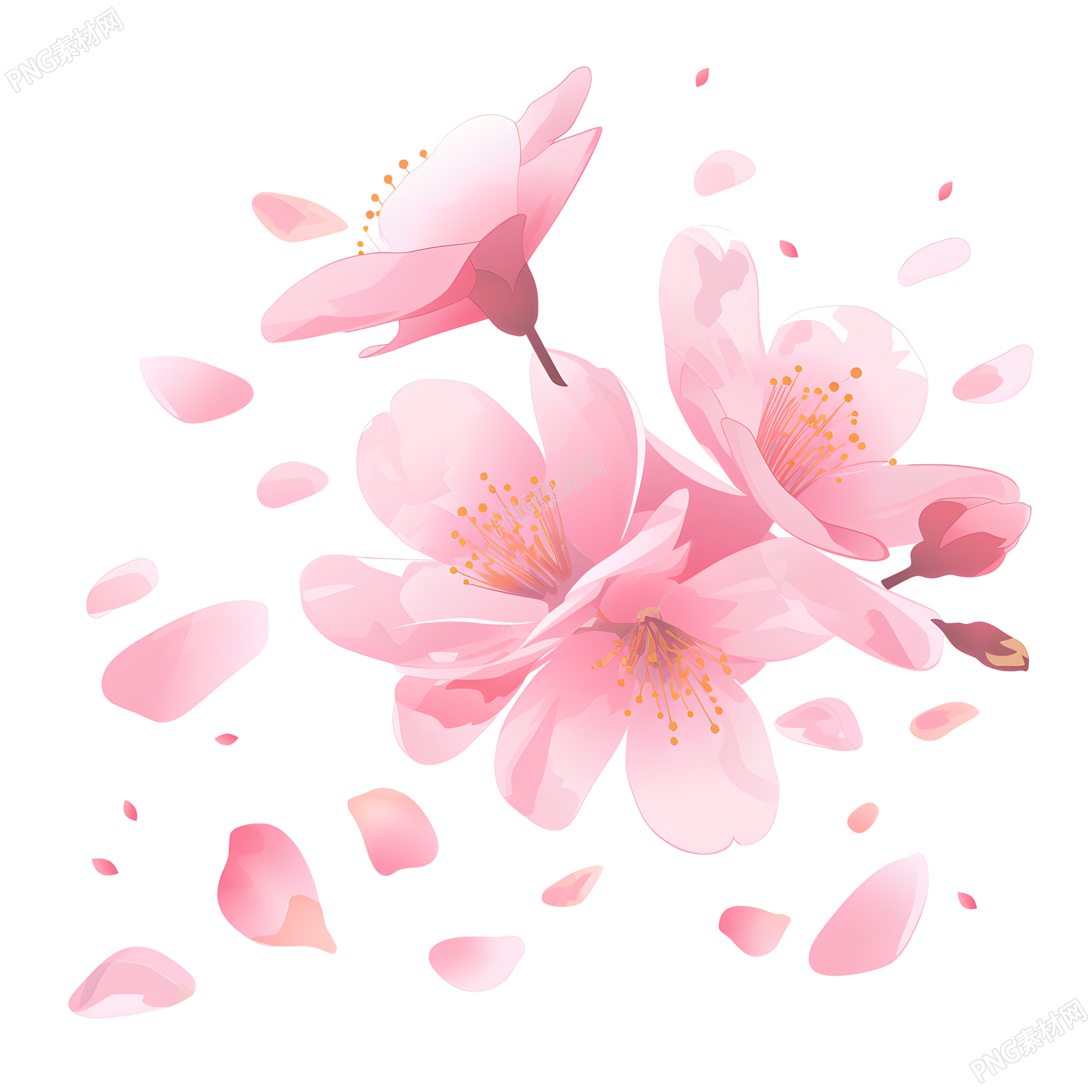 桃花透明背景插画