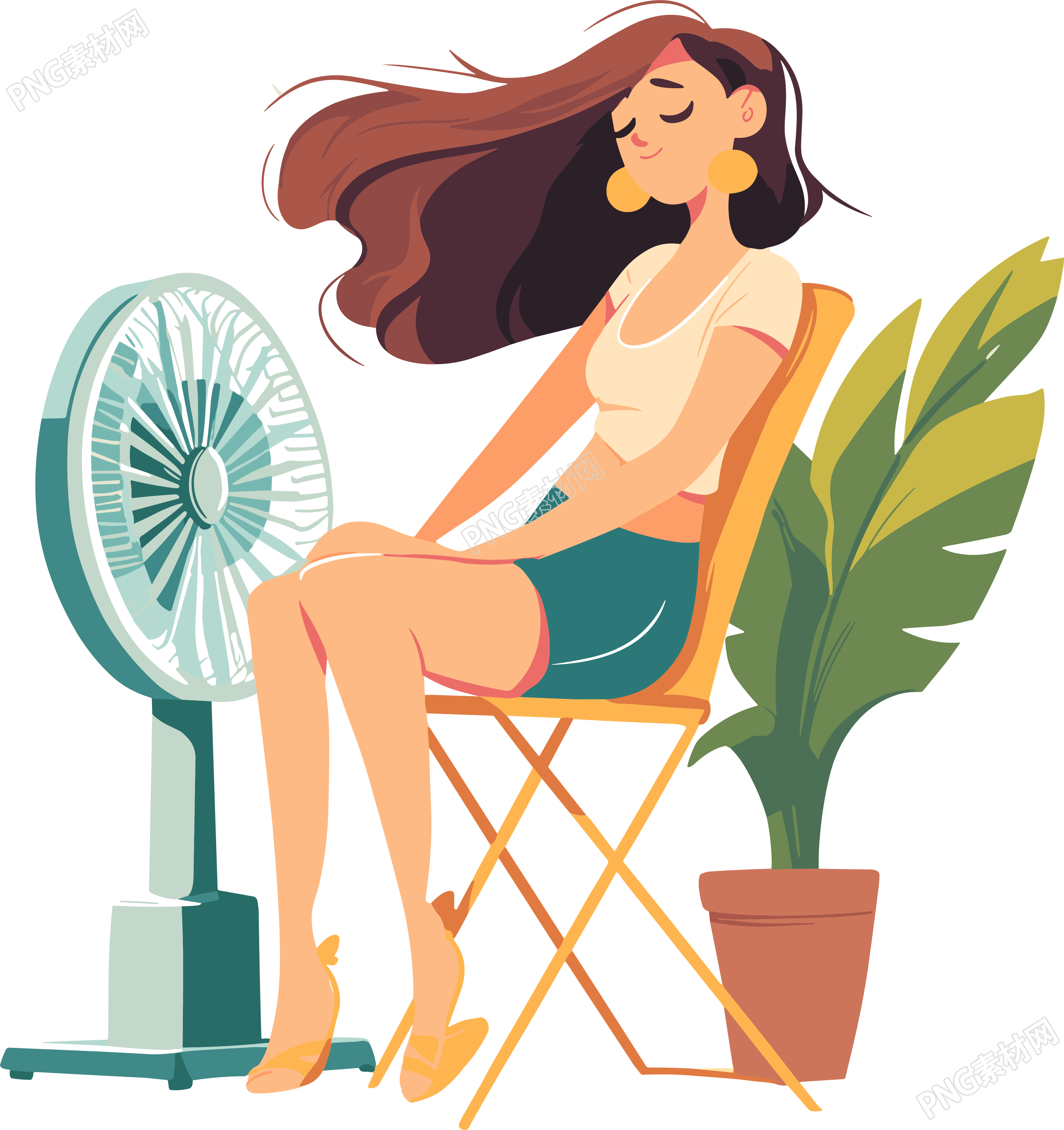 夏日清凉女孩可商用素材