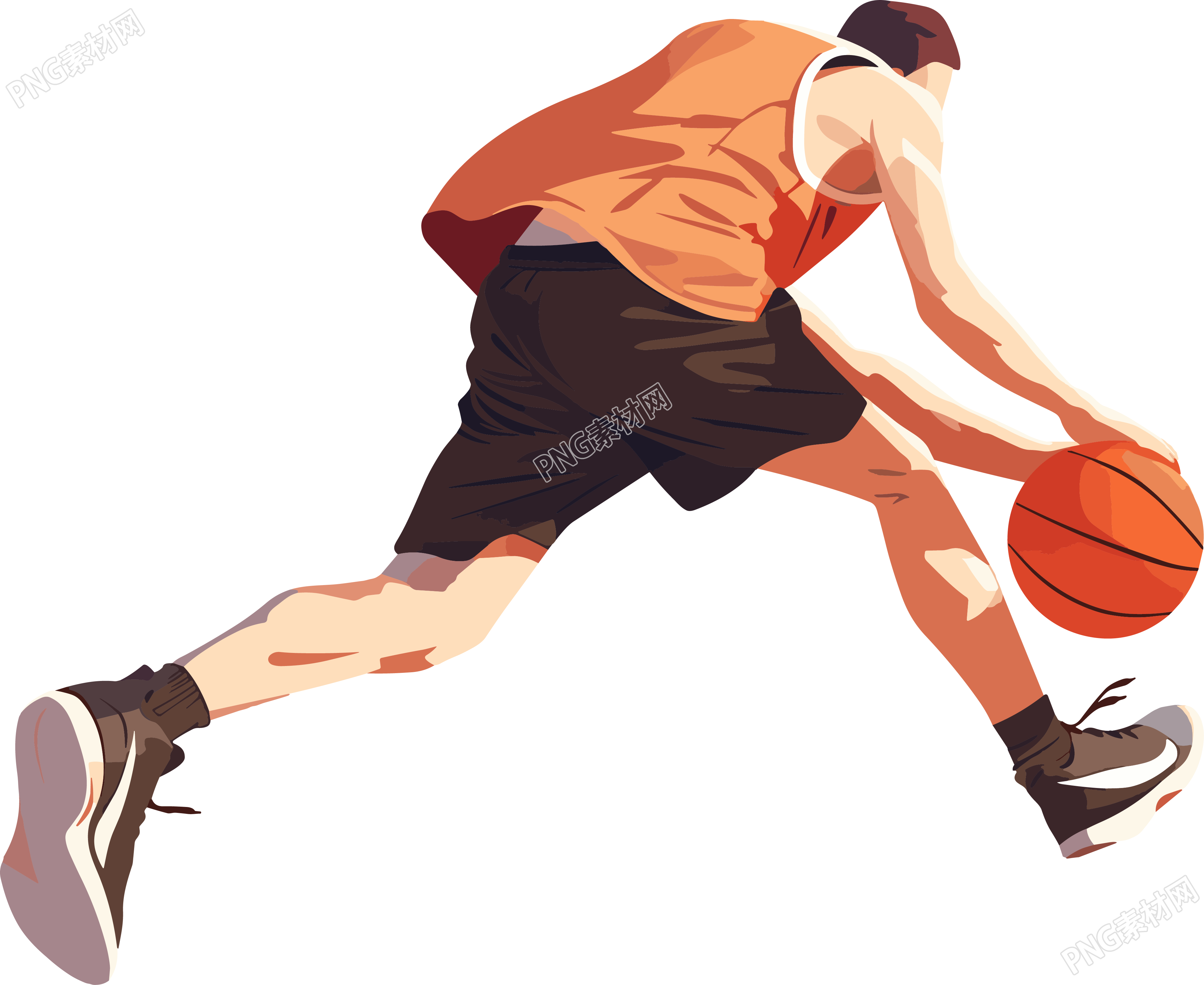 春季运动会打篮球插画
