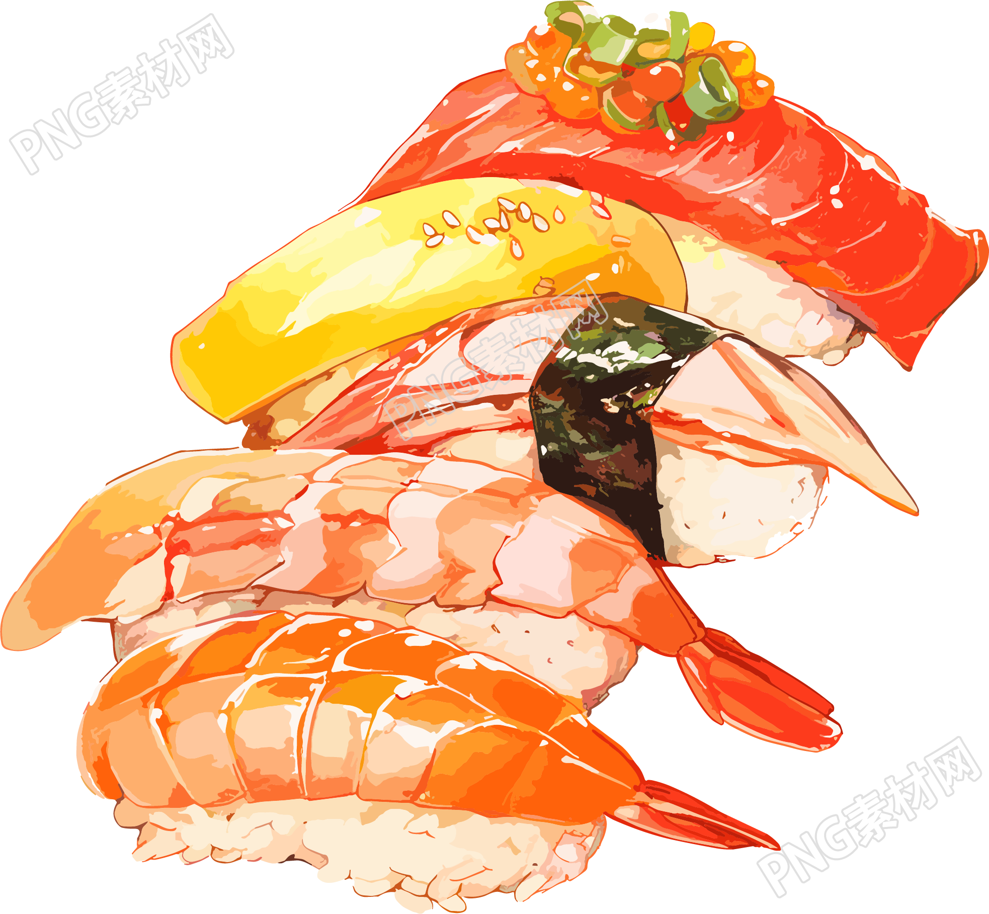 寿司美味矢量插画