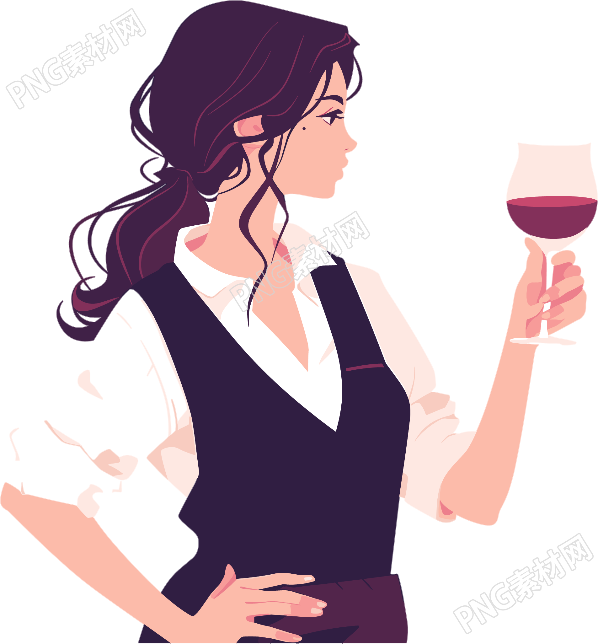 酒吧调酒师平面插画