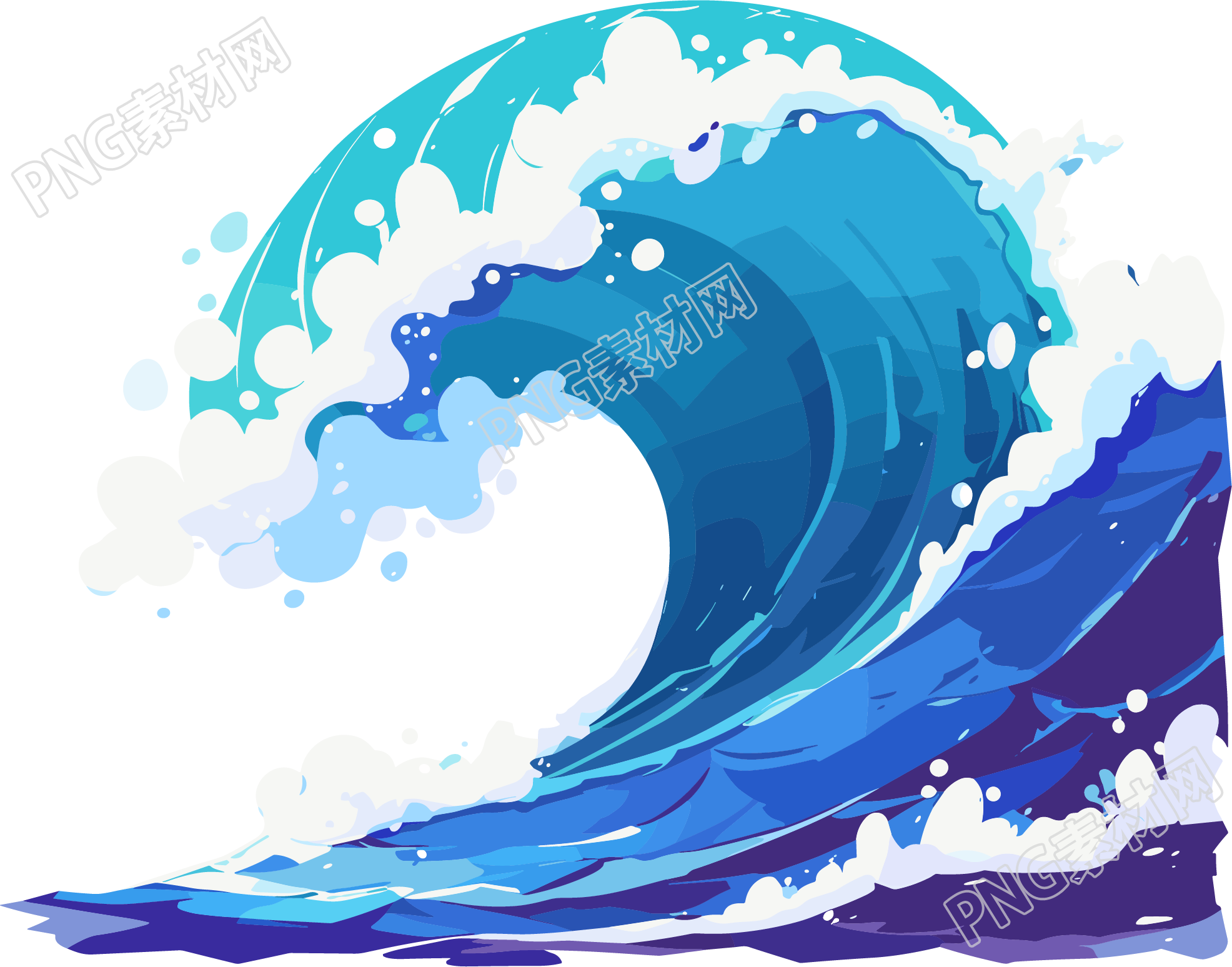 海浪可商用插画
