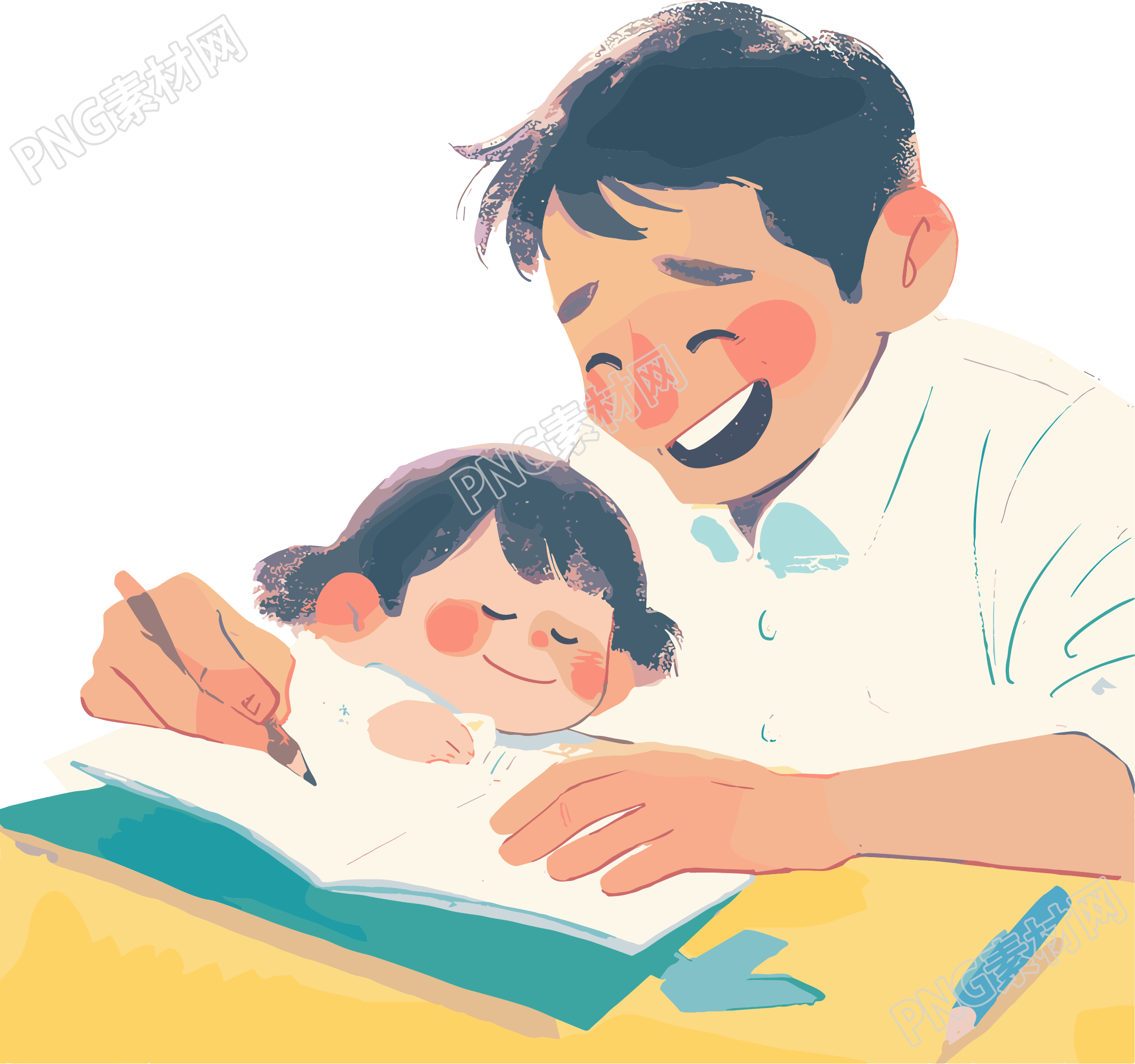 父子高清图形插画