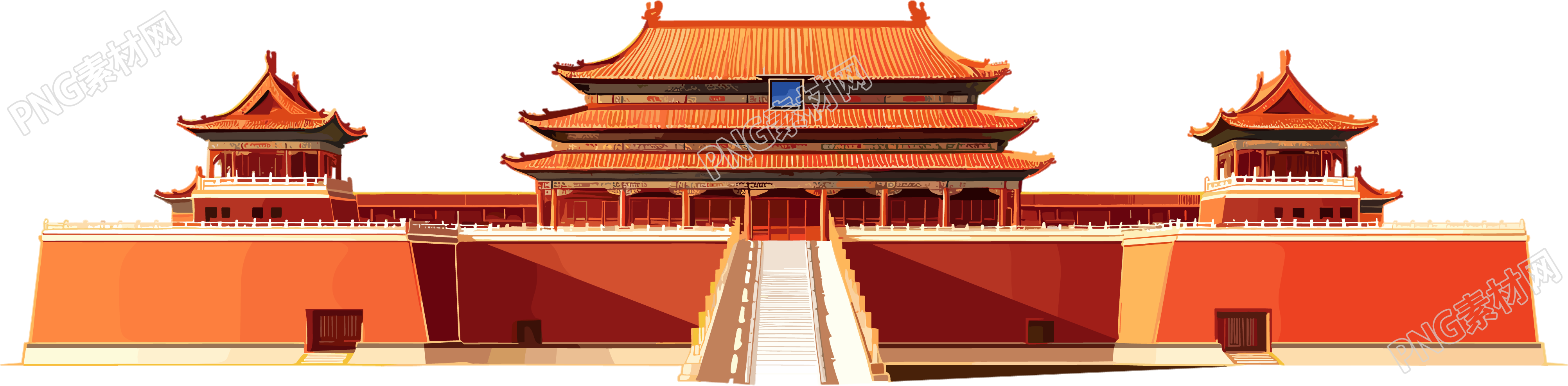 故宫透明背景插图