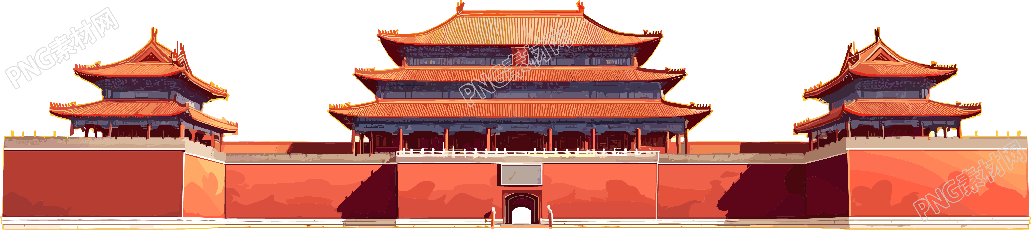 故宫简洁平面插画