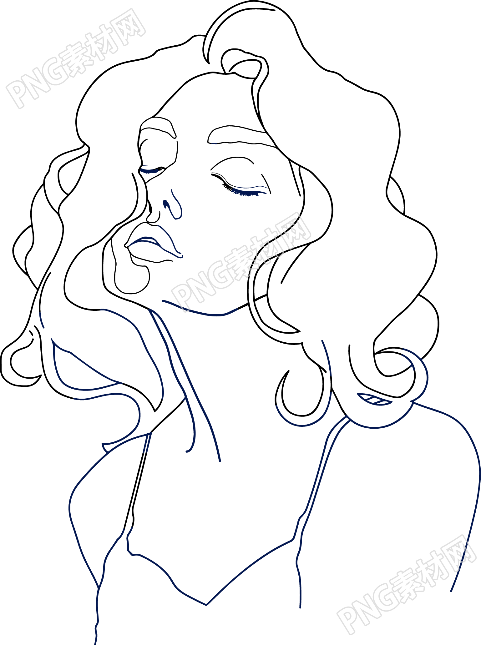 线条人物抽象女性元素