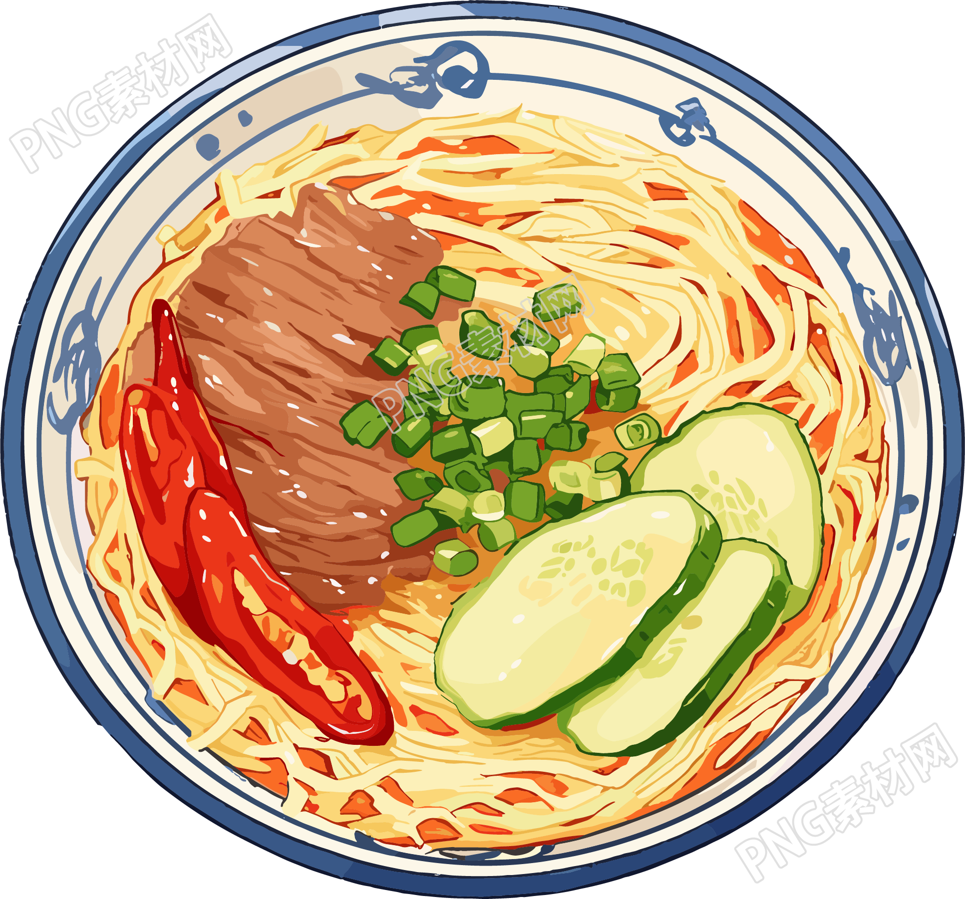 凉面可商用插画