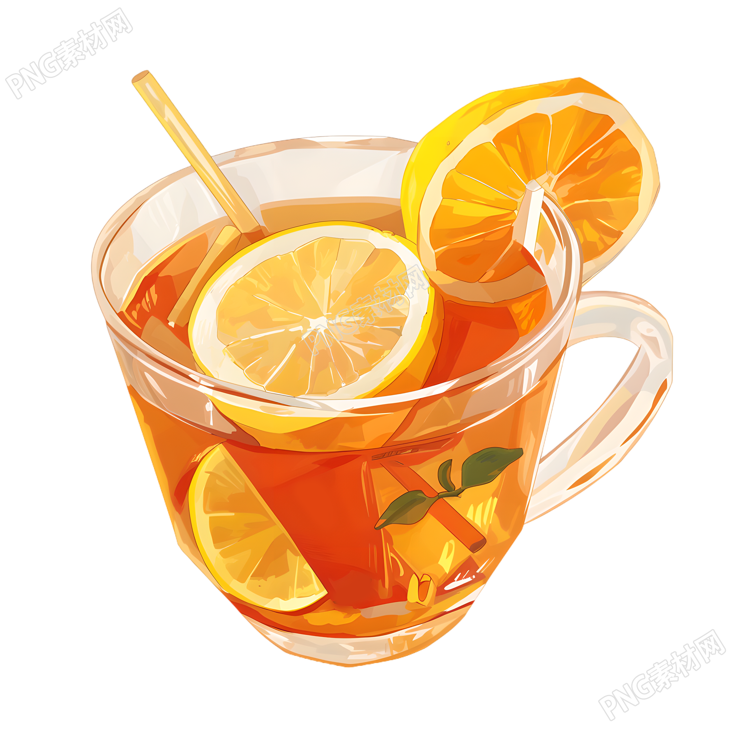 3D水果茶高清素材
