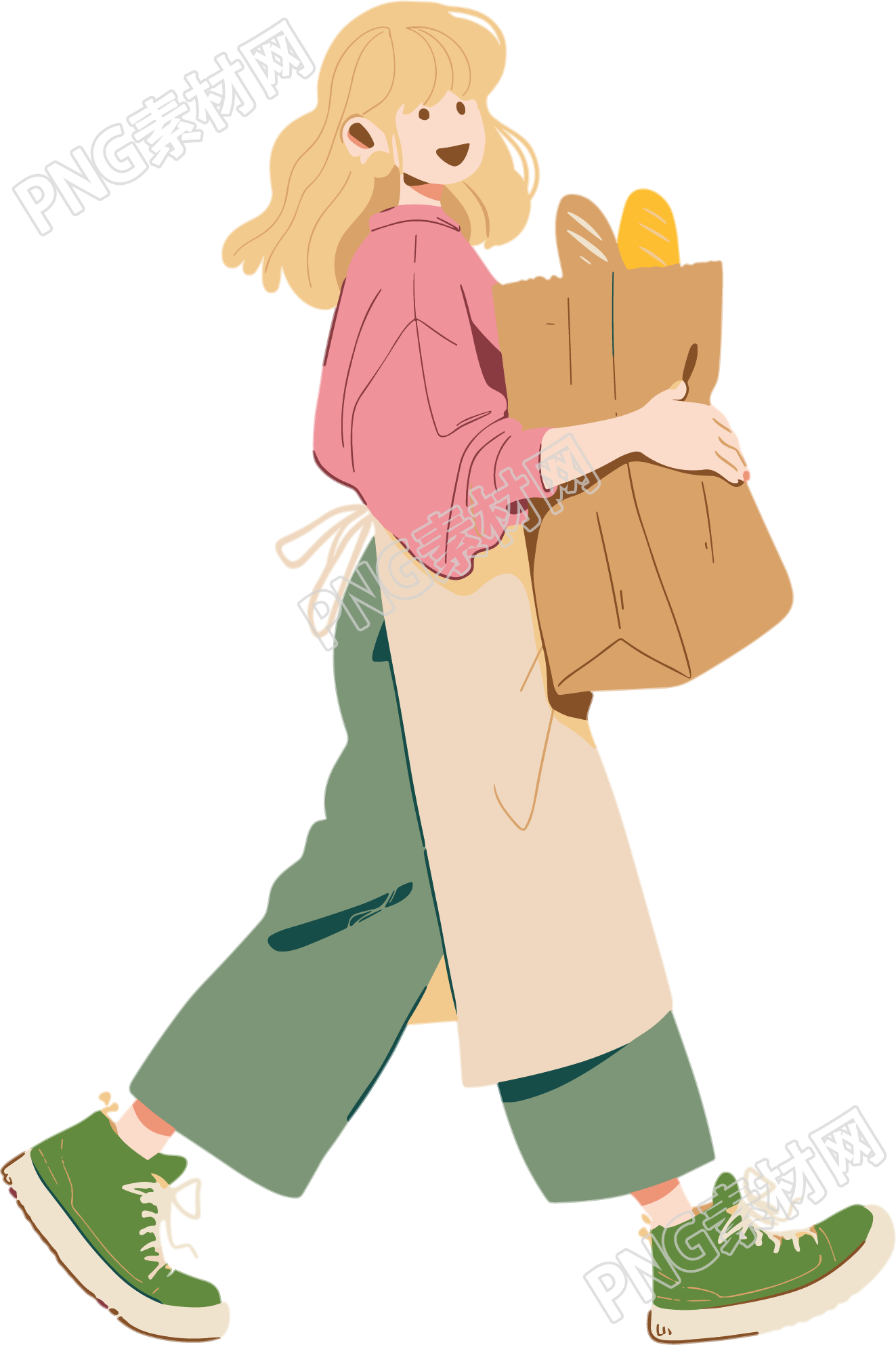 购物女孩小清新插图
