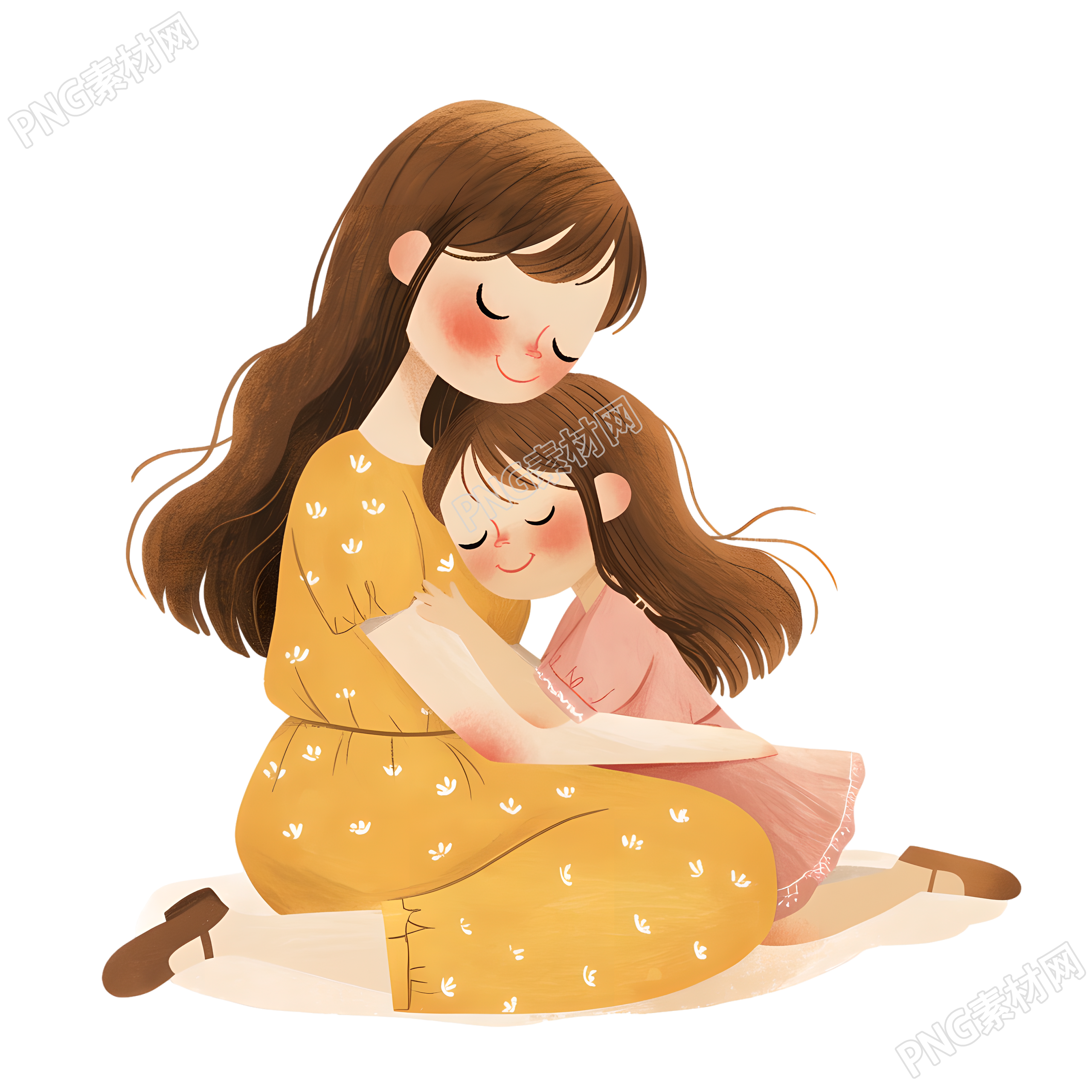 母女拥抱插图