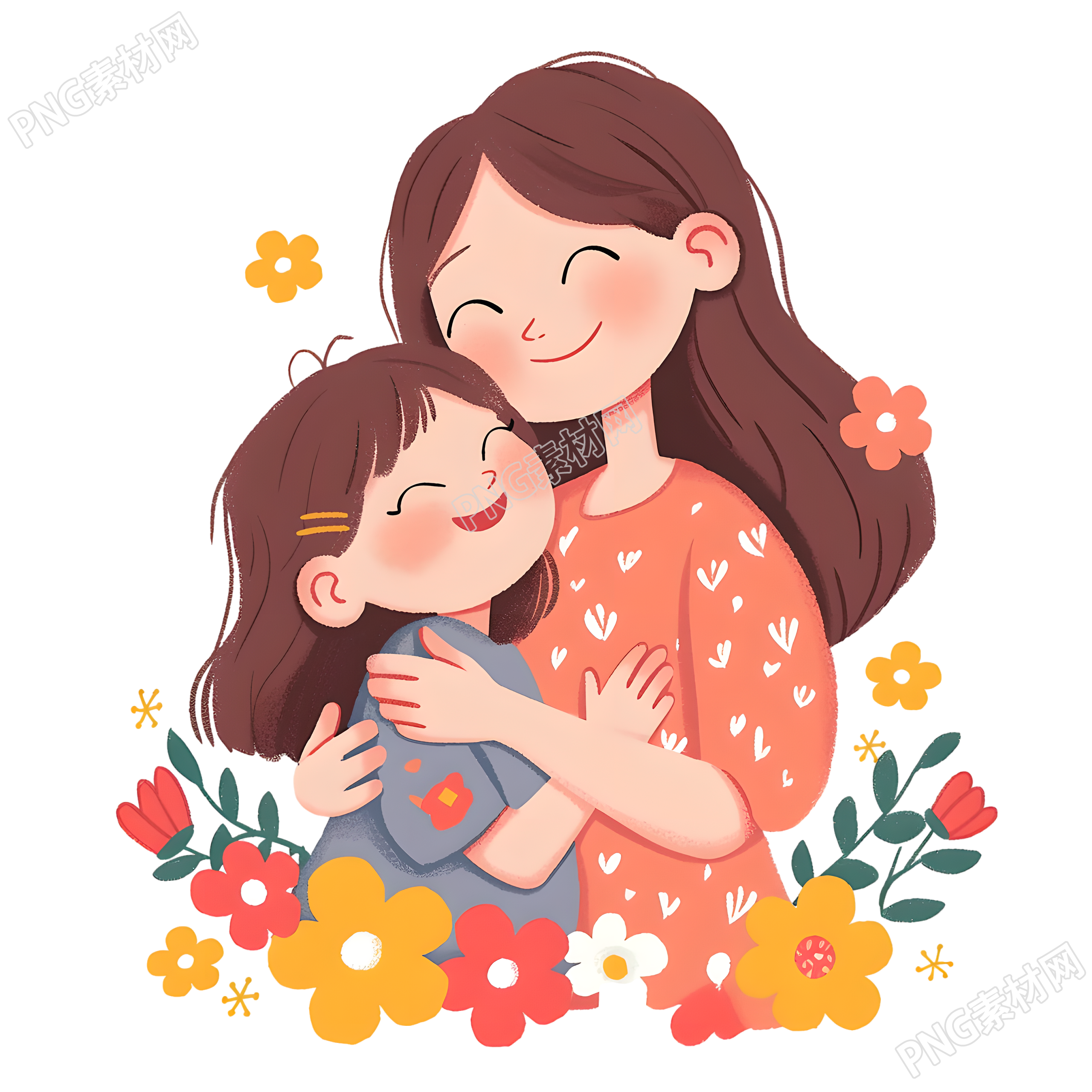 母女花朵插图