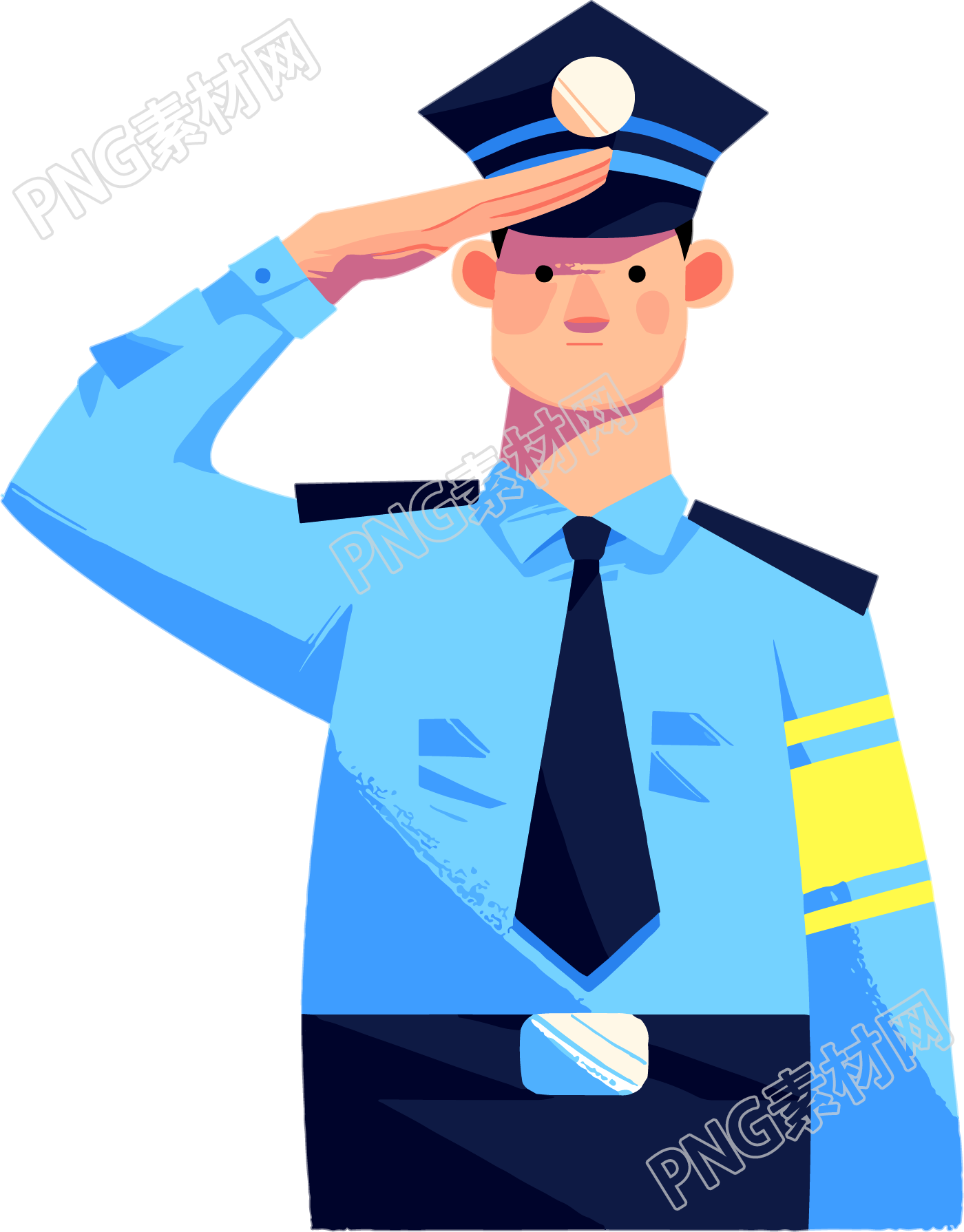 交警插画素材