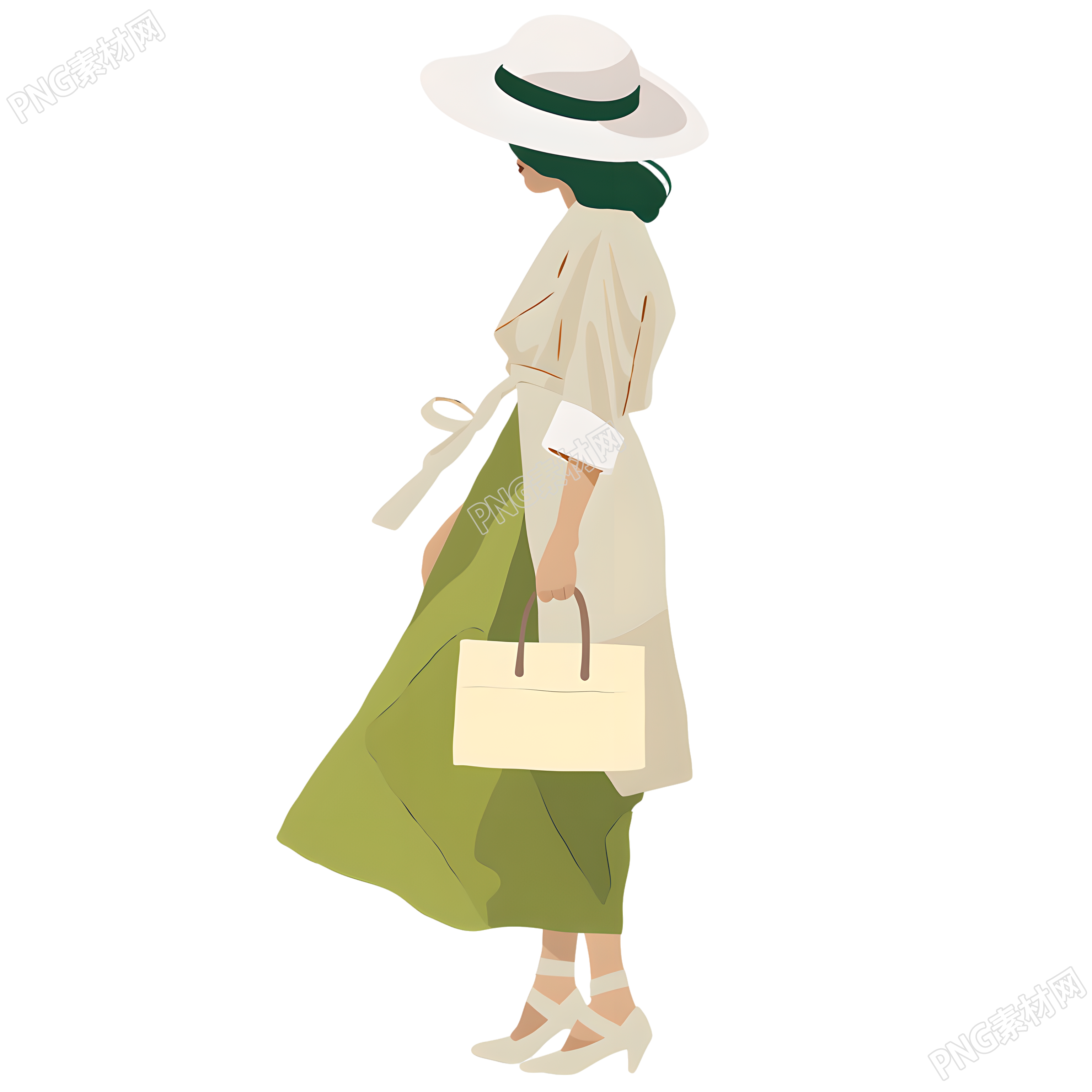 夏日游玩女生海边旅游插图