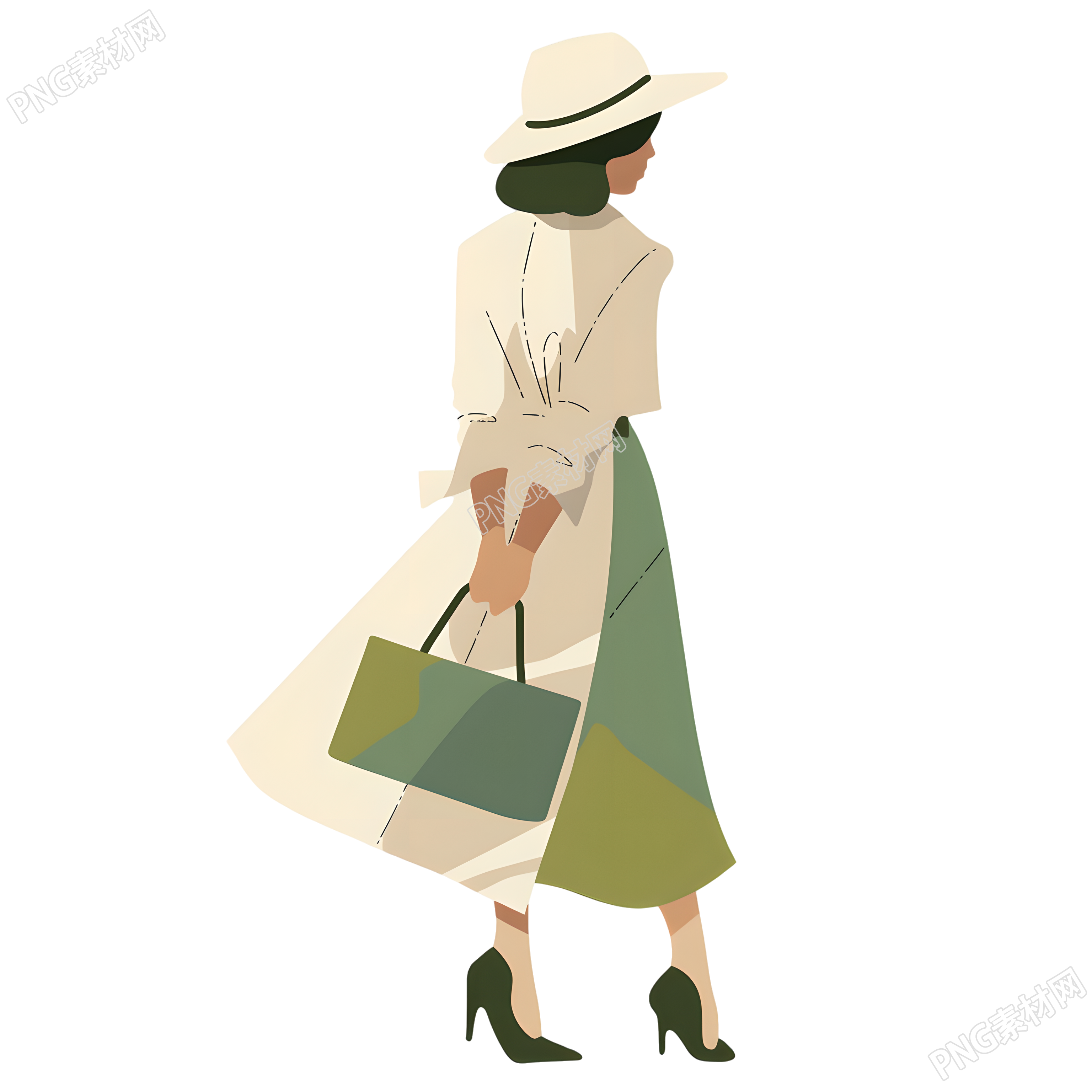 夏日旅行女生海邊旅游素材
