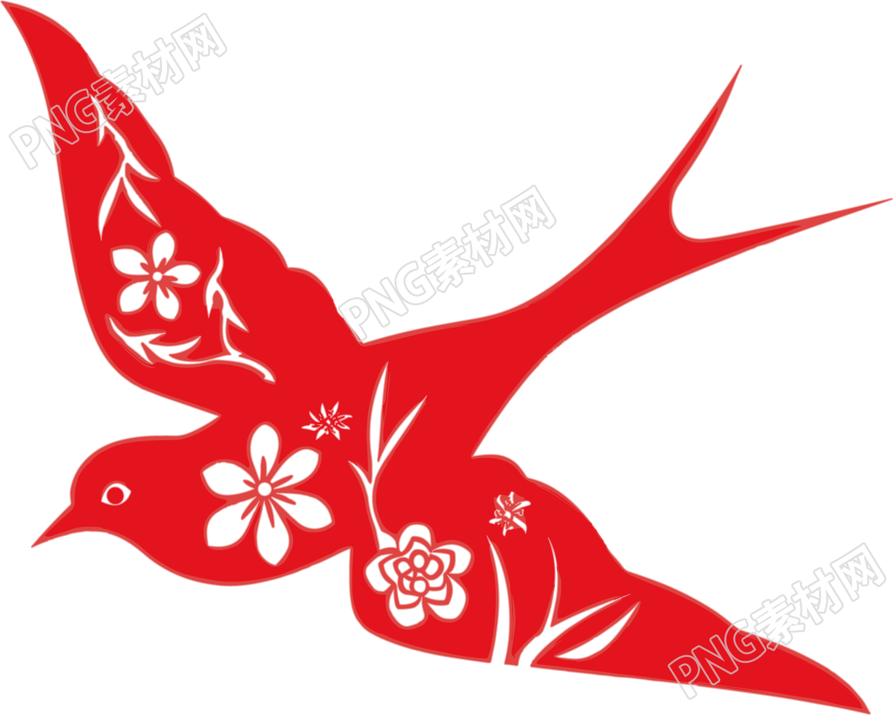 燕子剪纸矢量素材