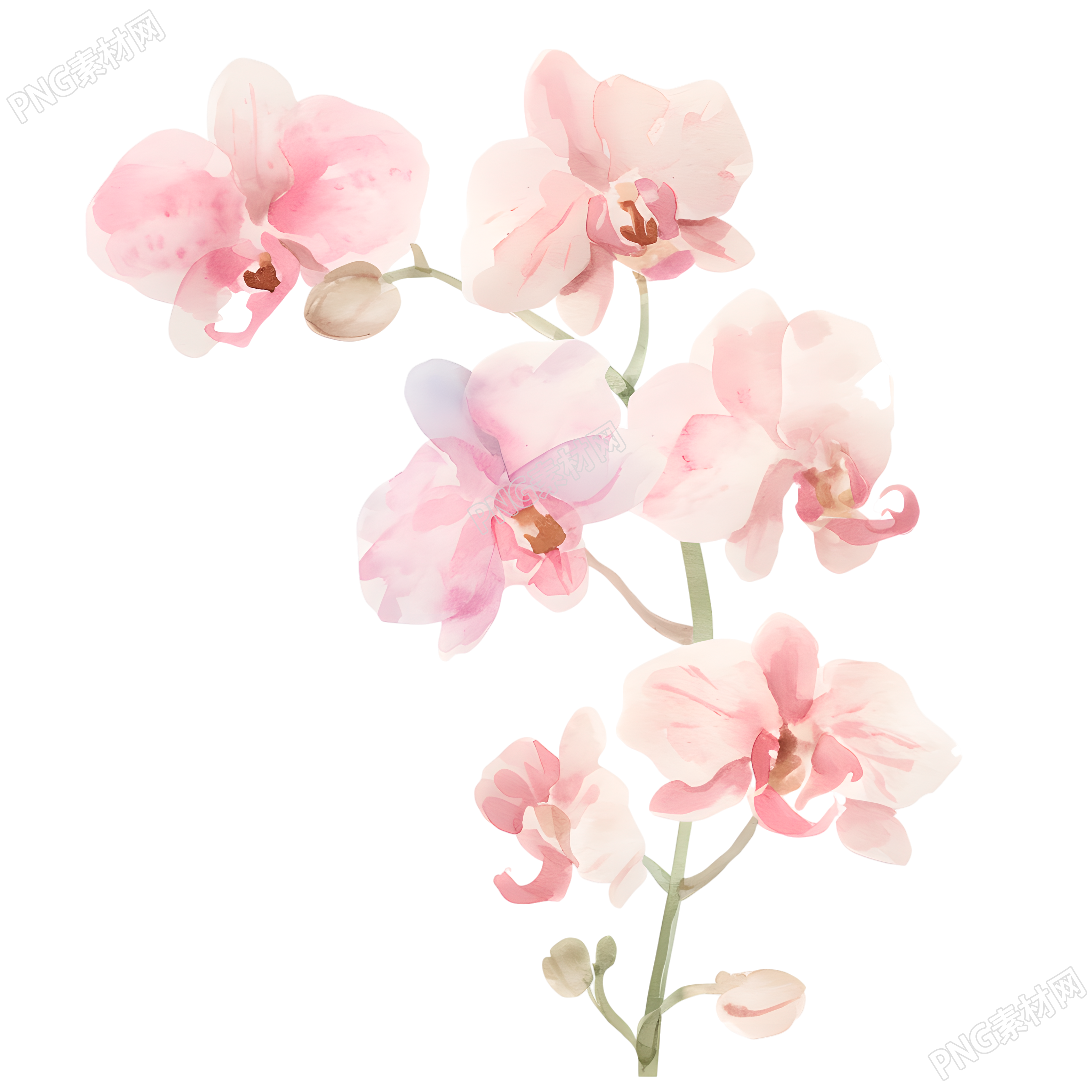 水彩植物兰花素材