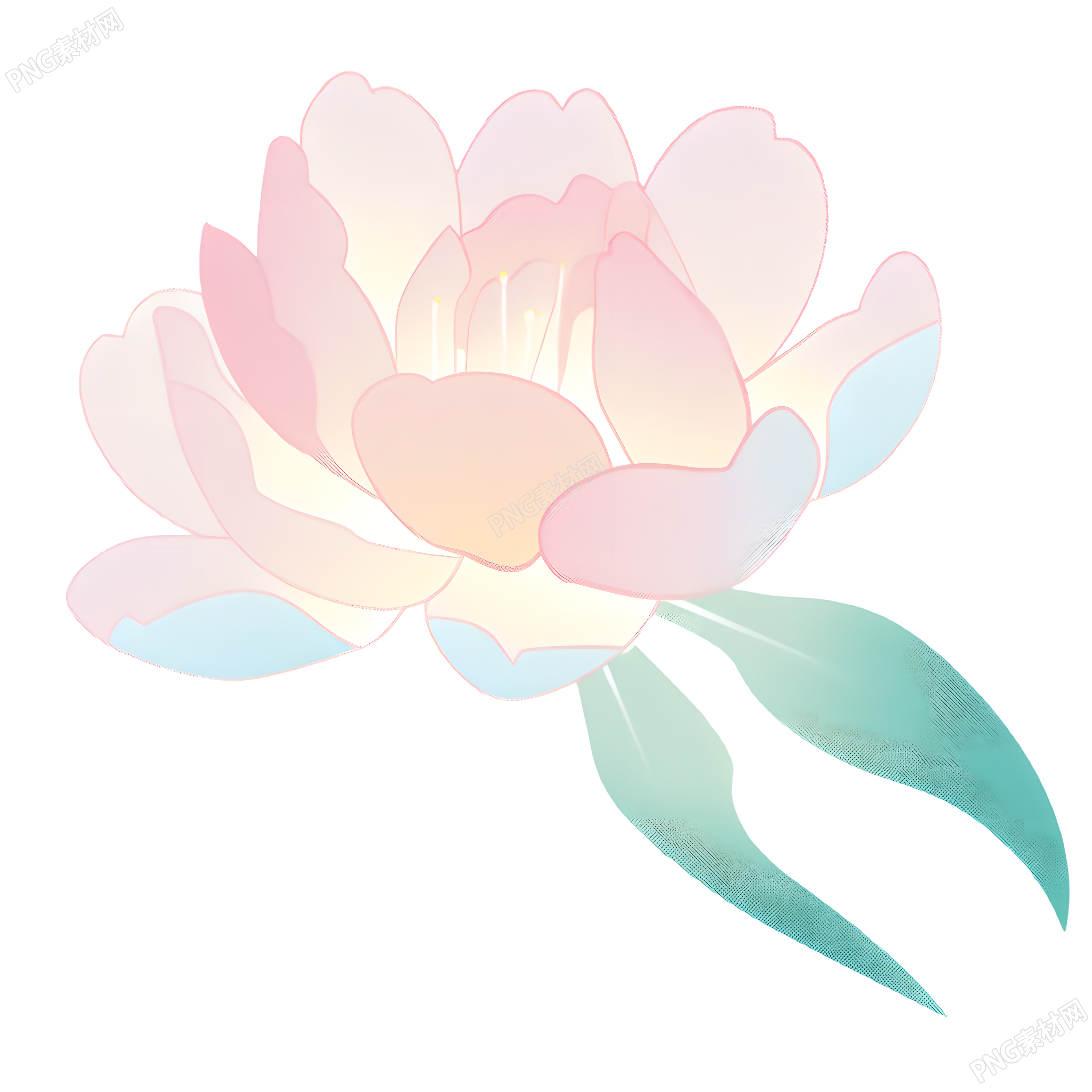 牡丹透明背景插画