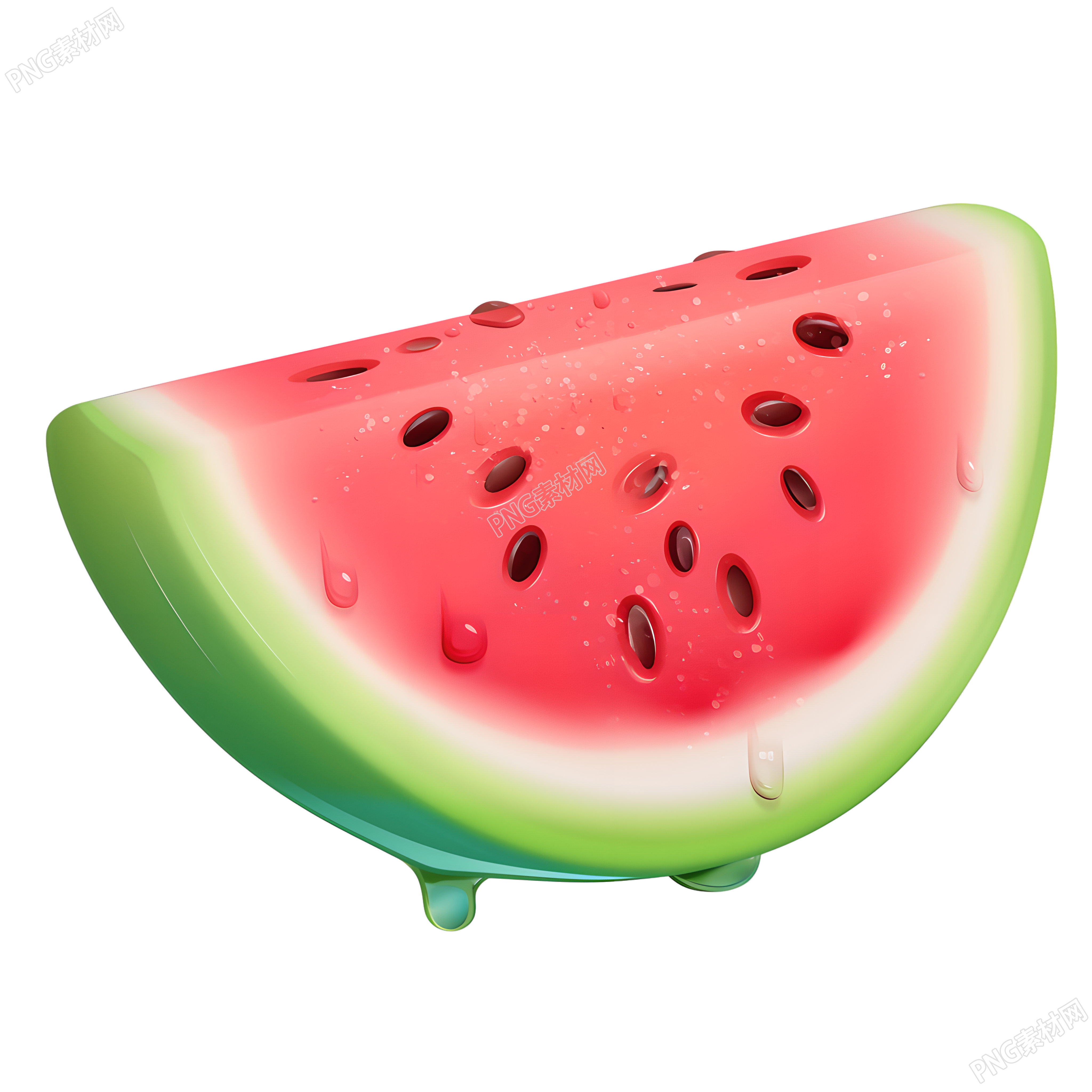 西瓜切片夏天可爱插图