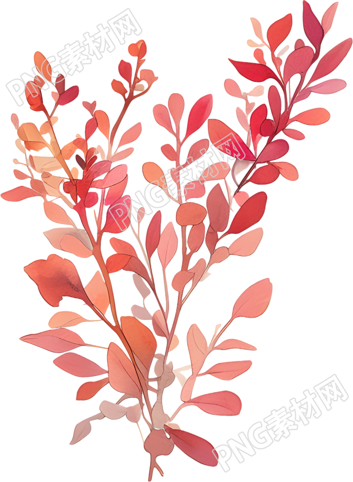 水彩植物创意元素