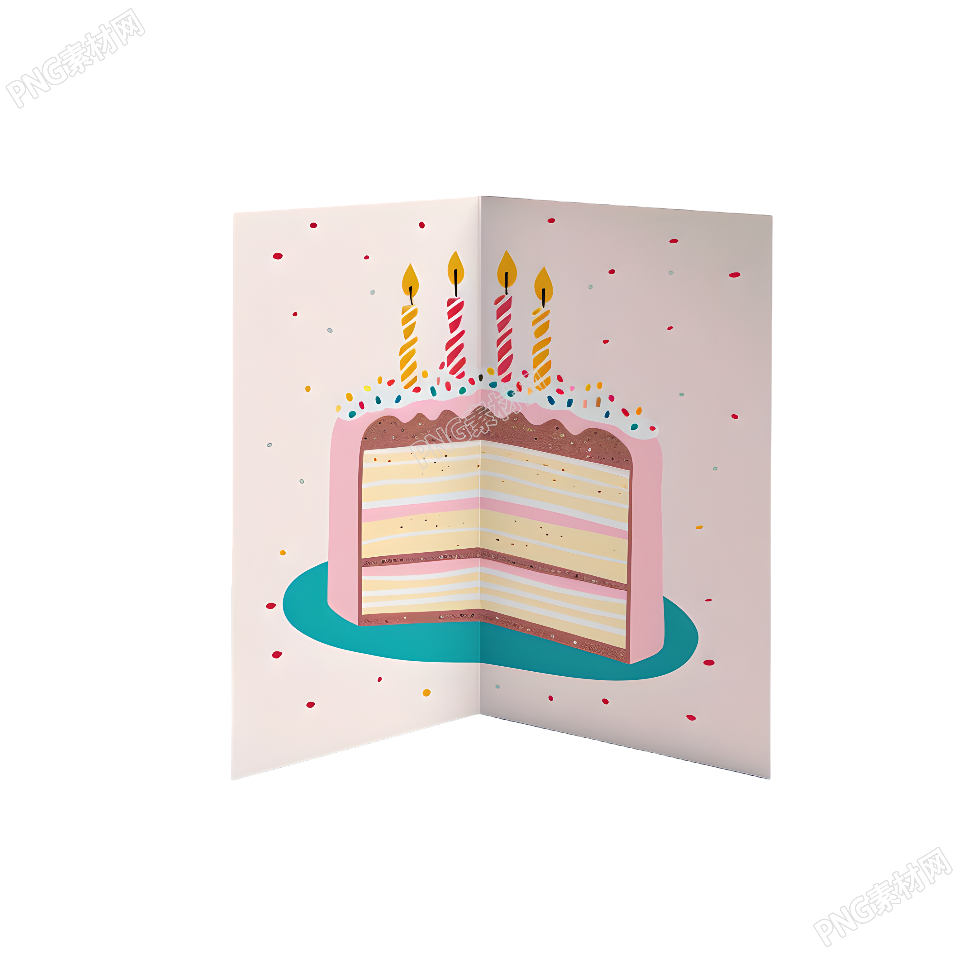 可爱蛋糕生日贺卡元素