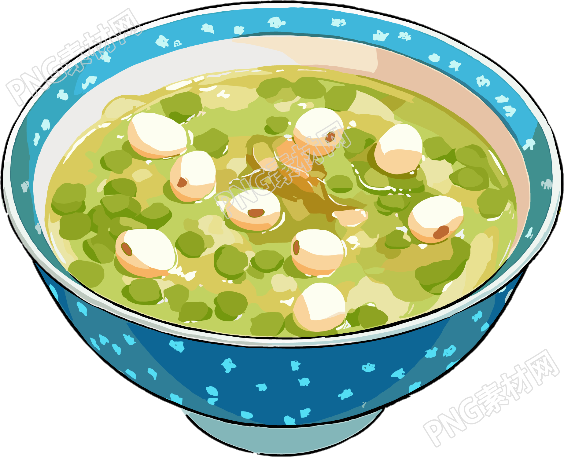 绿豆汤扁平插画