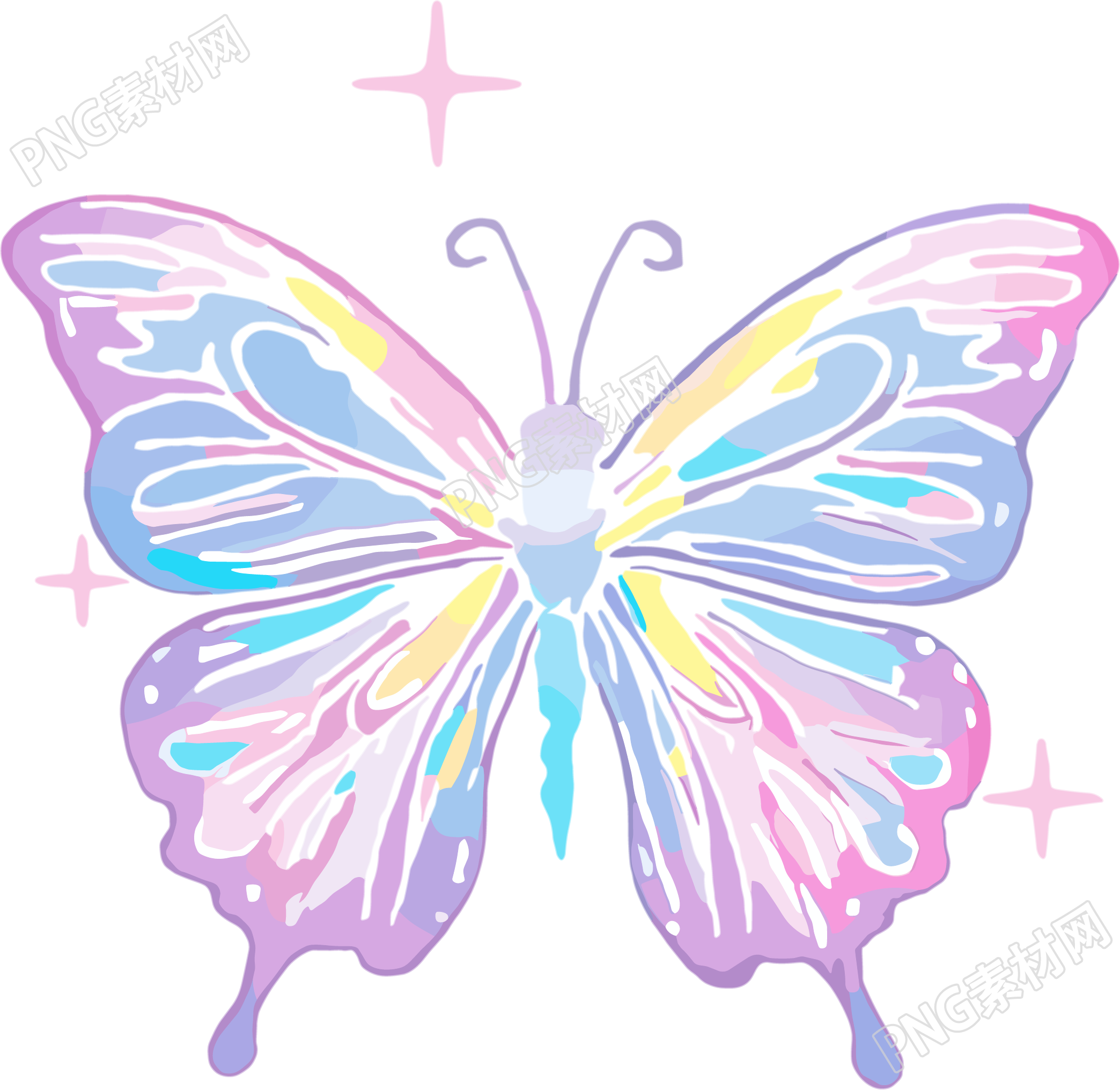 线条蝴蝶彩色素材