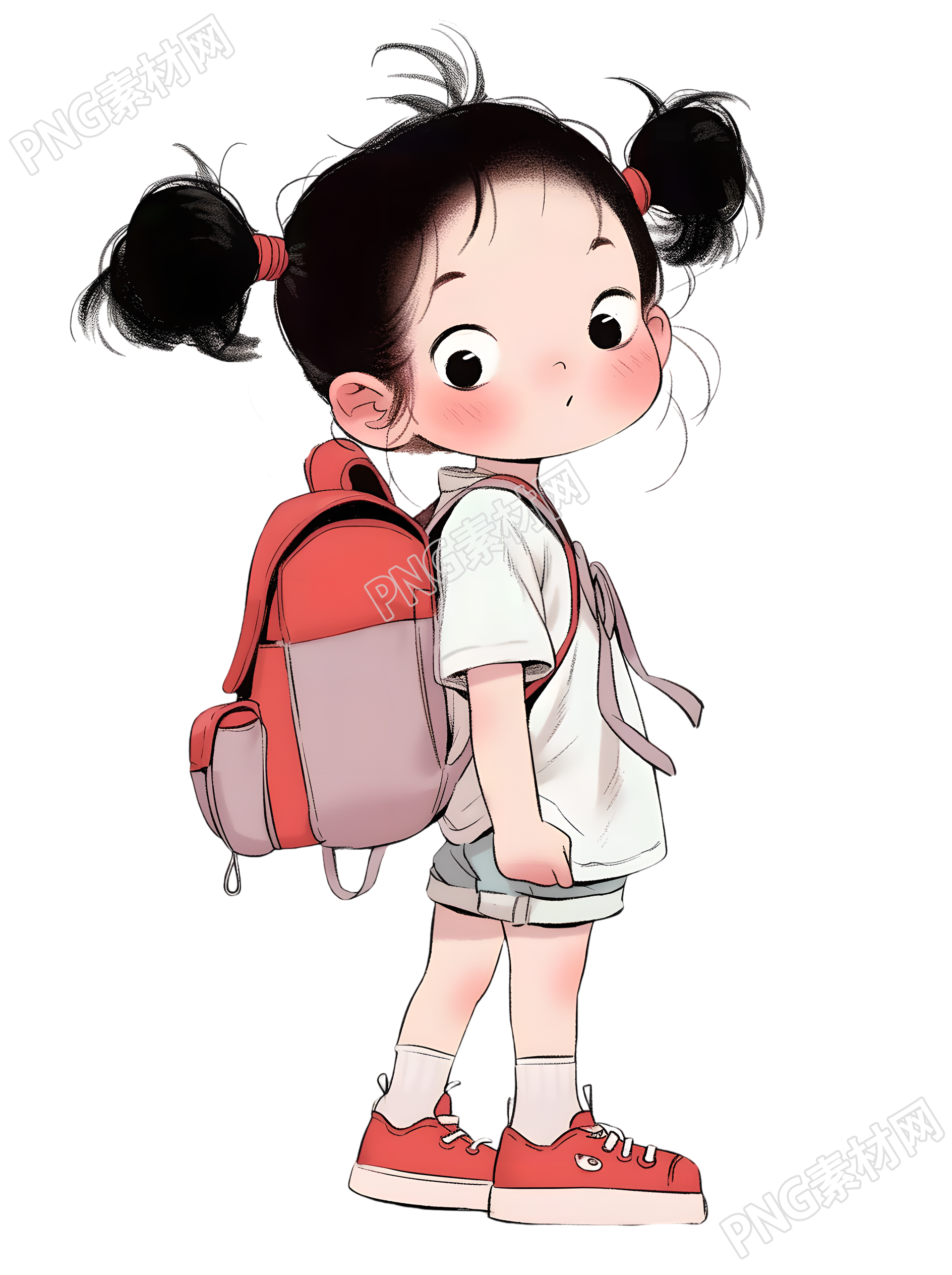 可爱小女孩透明背景素材